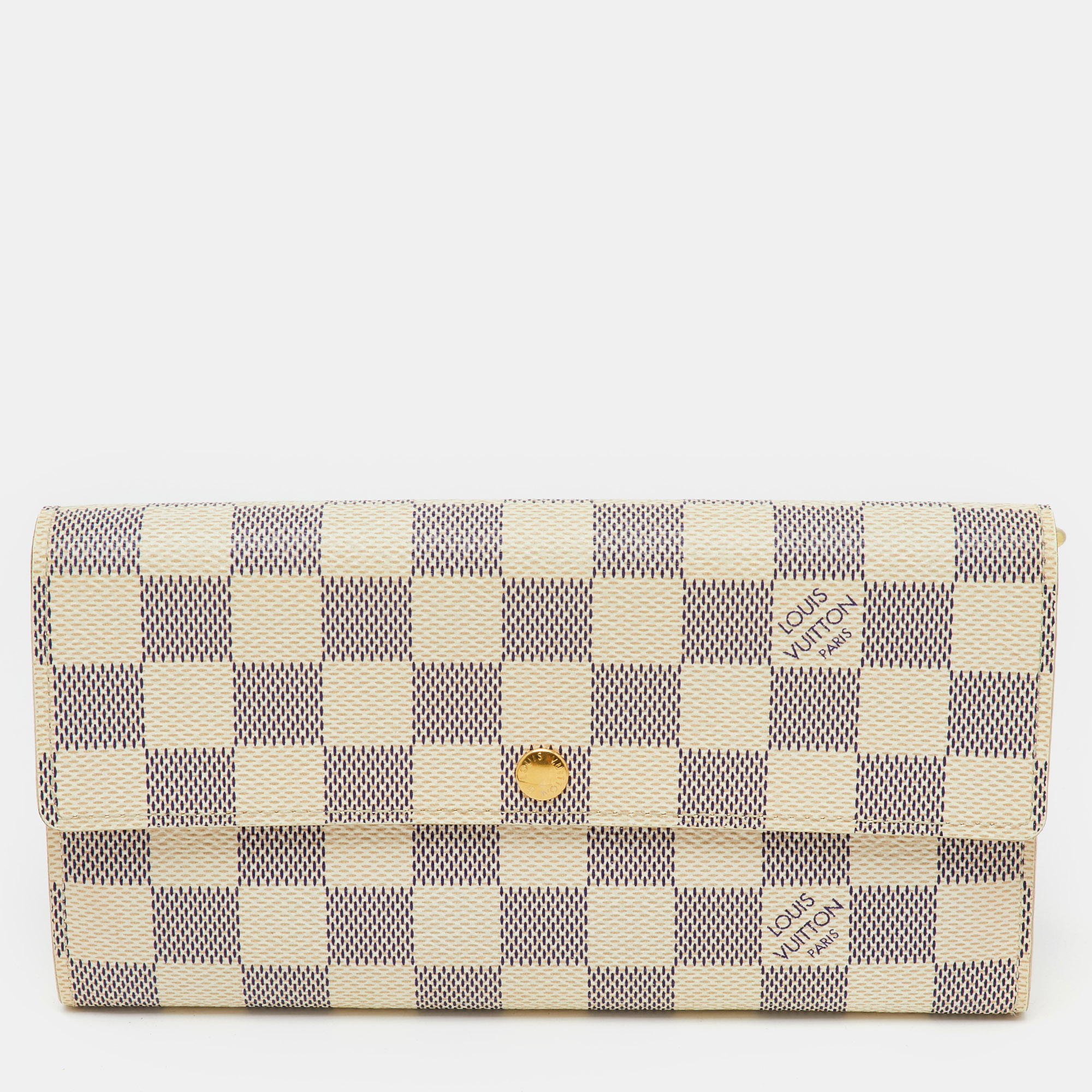 

Louis Vuitton Damier Azur Canvas Sarah Long Wallet, White