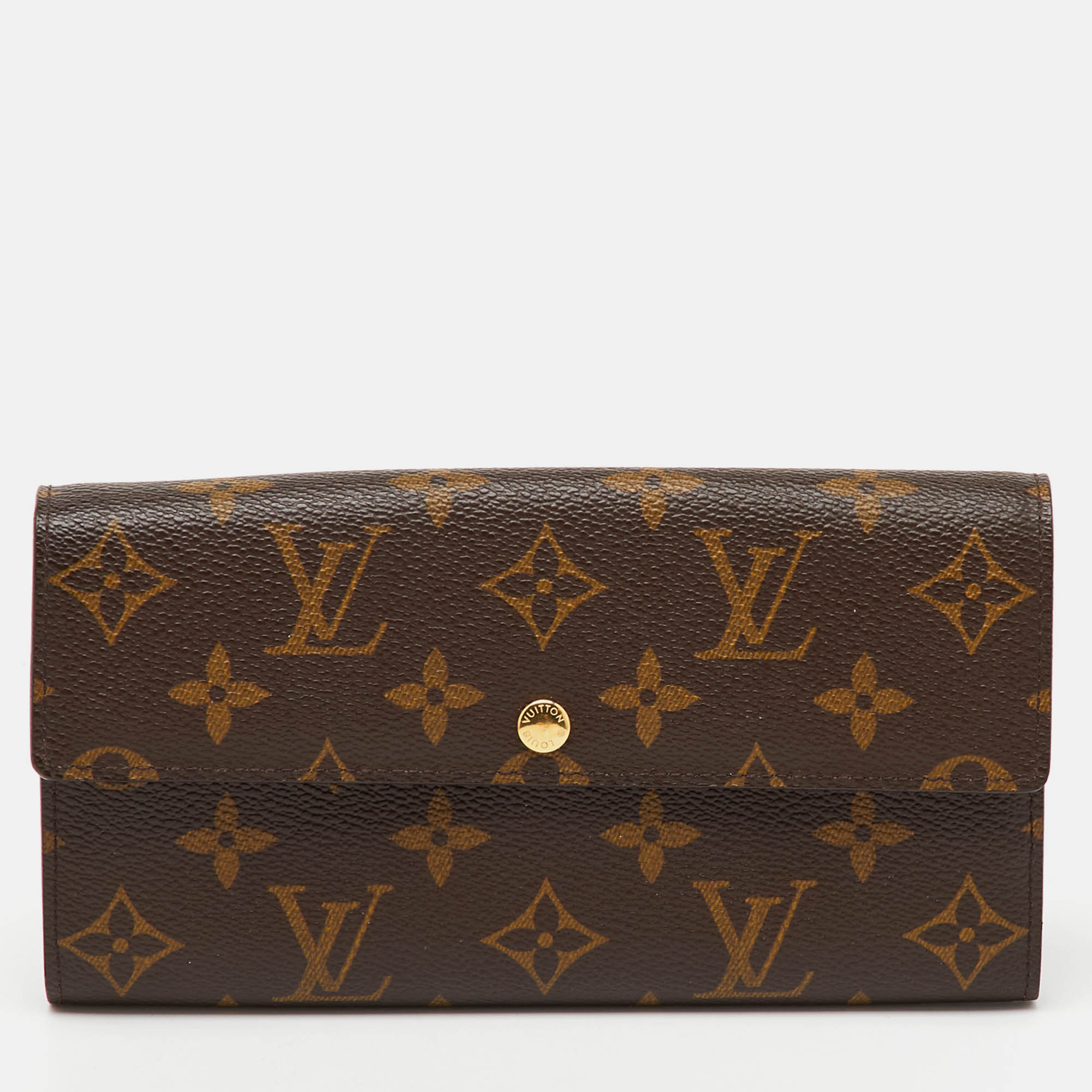 

Louis Vuitton Monogram Canvas Sarah Long Wallet, Brown
