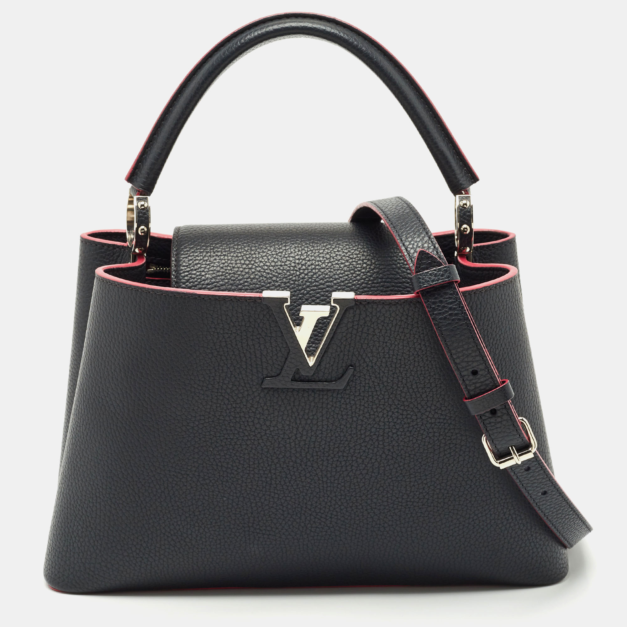 

Louis Vuitton Marine Blue Taurillon Leather Capucines MM Bag, Navy blue