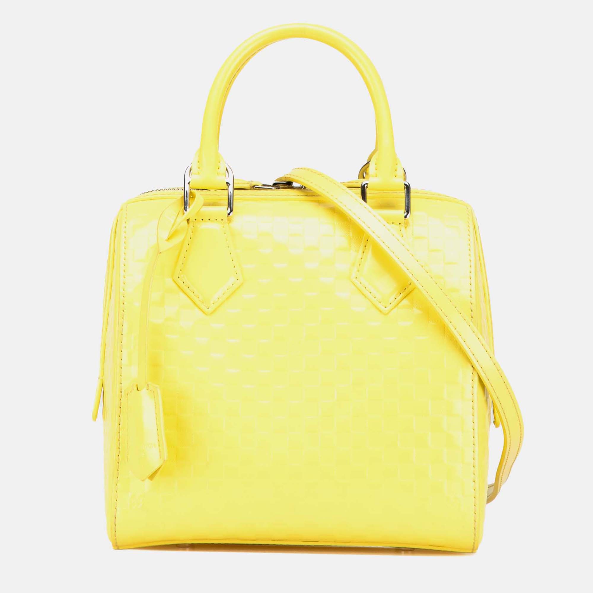 

Louis Vuitton Yellow Damier Facette Speedy Cube PM
