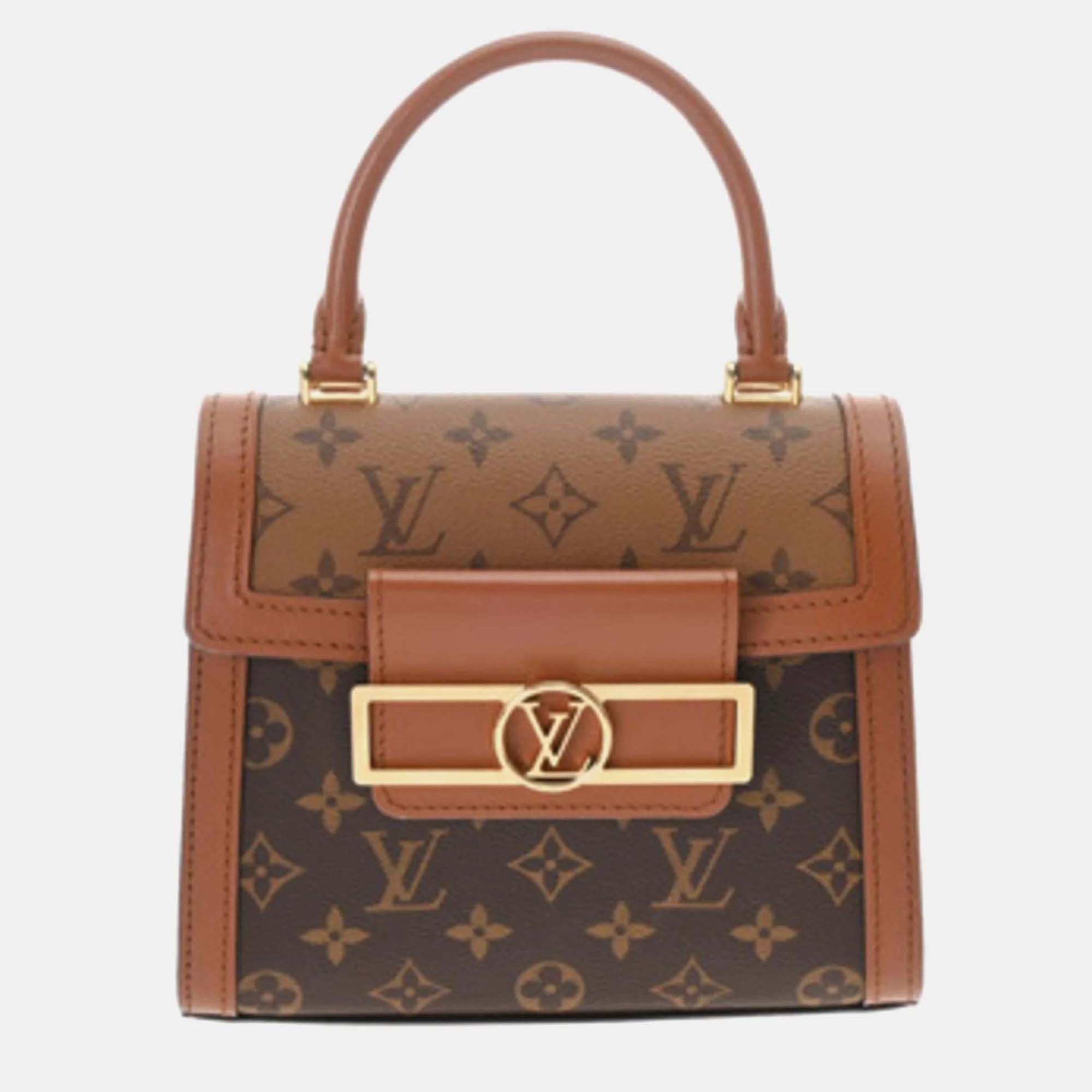 

Louis Vuitton Monogram Reverse Dauphine Capital Brown Canvas Bag
