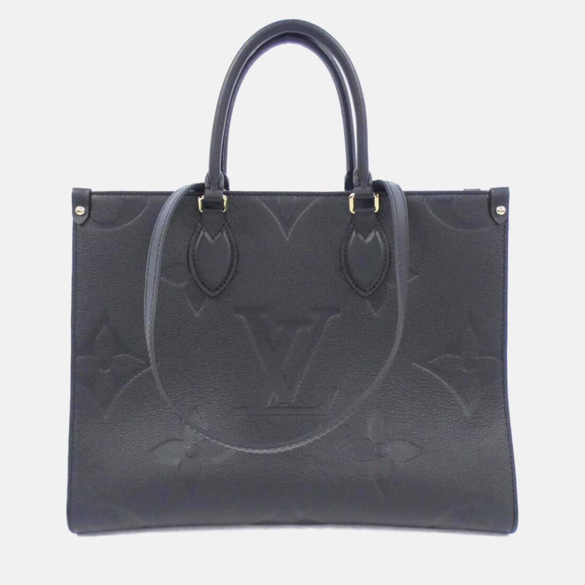 

Louis Vuitton Monogram Empreinte On-The-Go MM Bag, Black