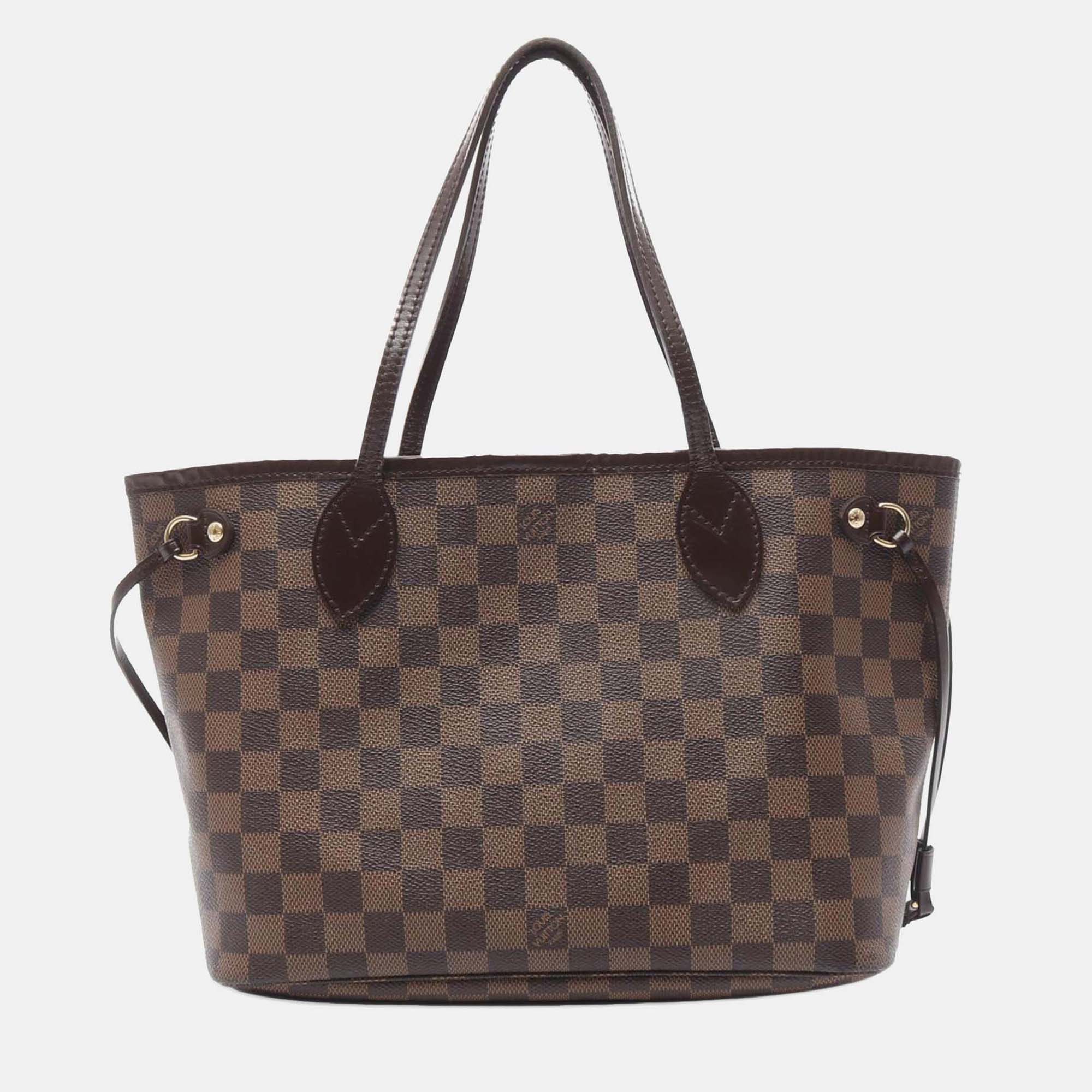 

Louis Vuitton Brown Damier Ebene Neverfull PM