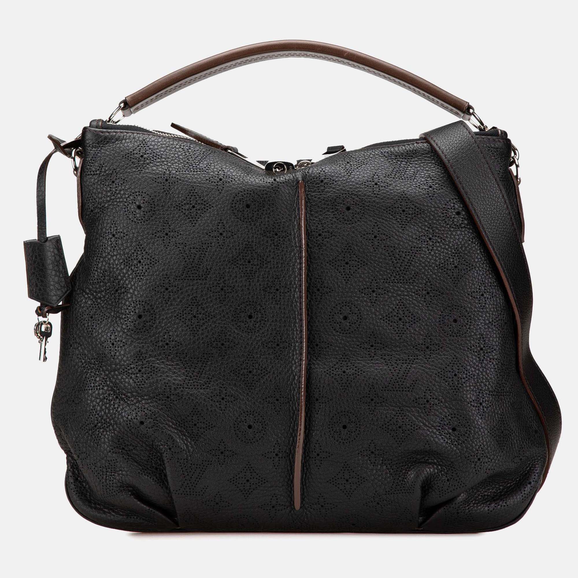 

Louis Vuitton Black Monogram Mahina Selene PM