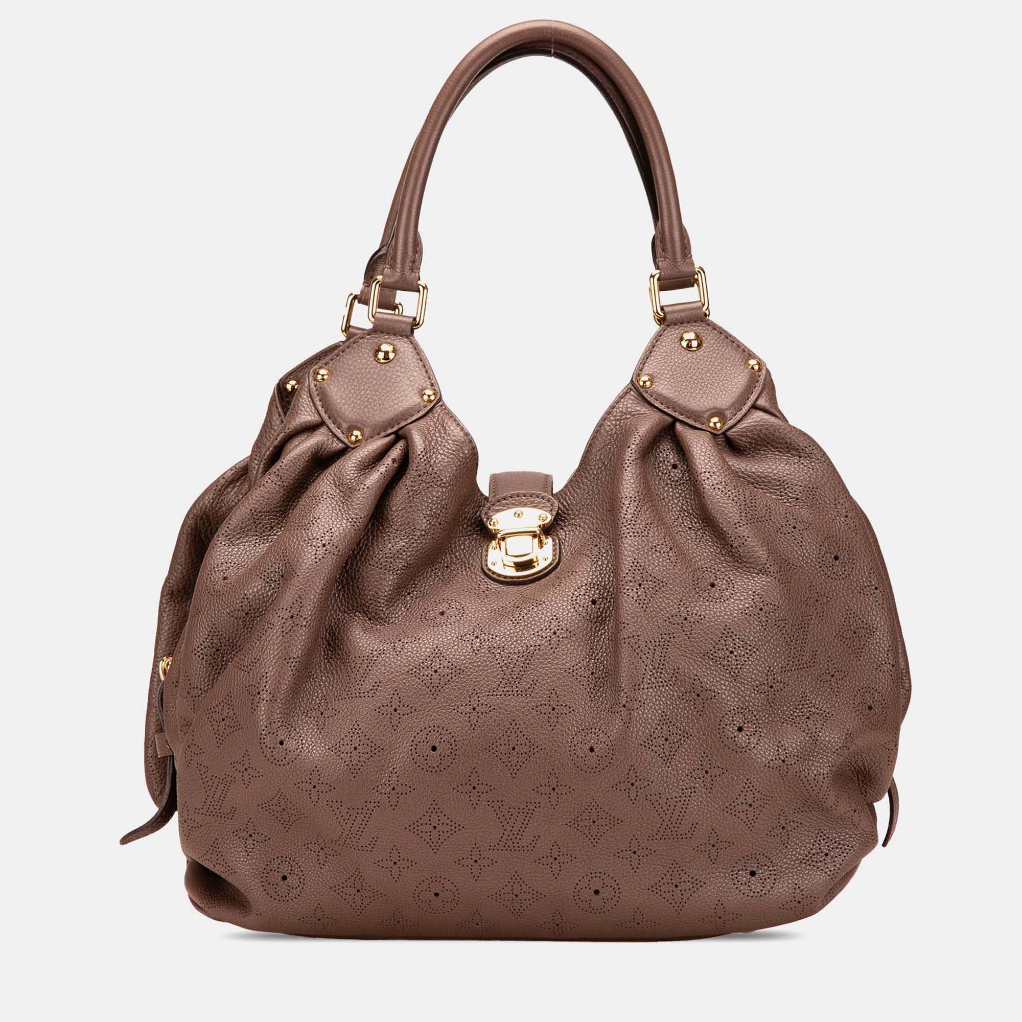 

Louis Vuitton Monogram Mahina  Brown Women's Hobo Bag