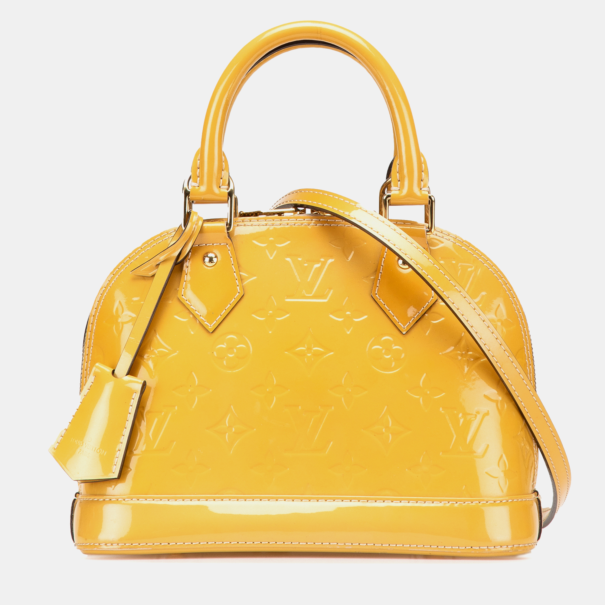 

Louis Vuitton Monogram Vernis Alma BB, Yellow