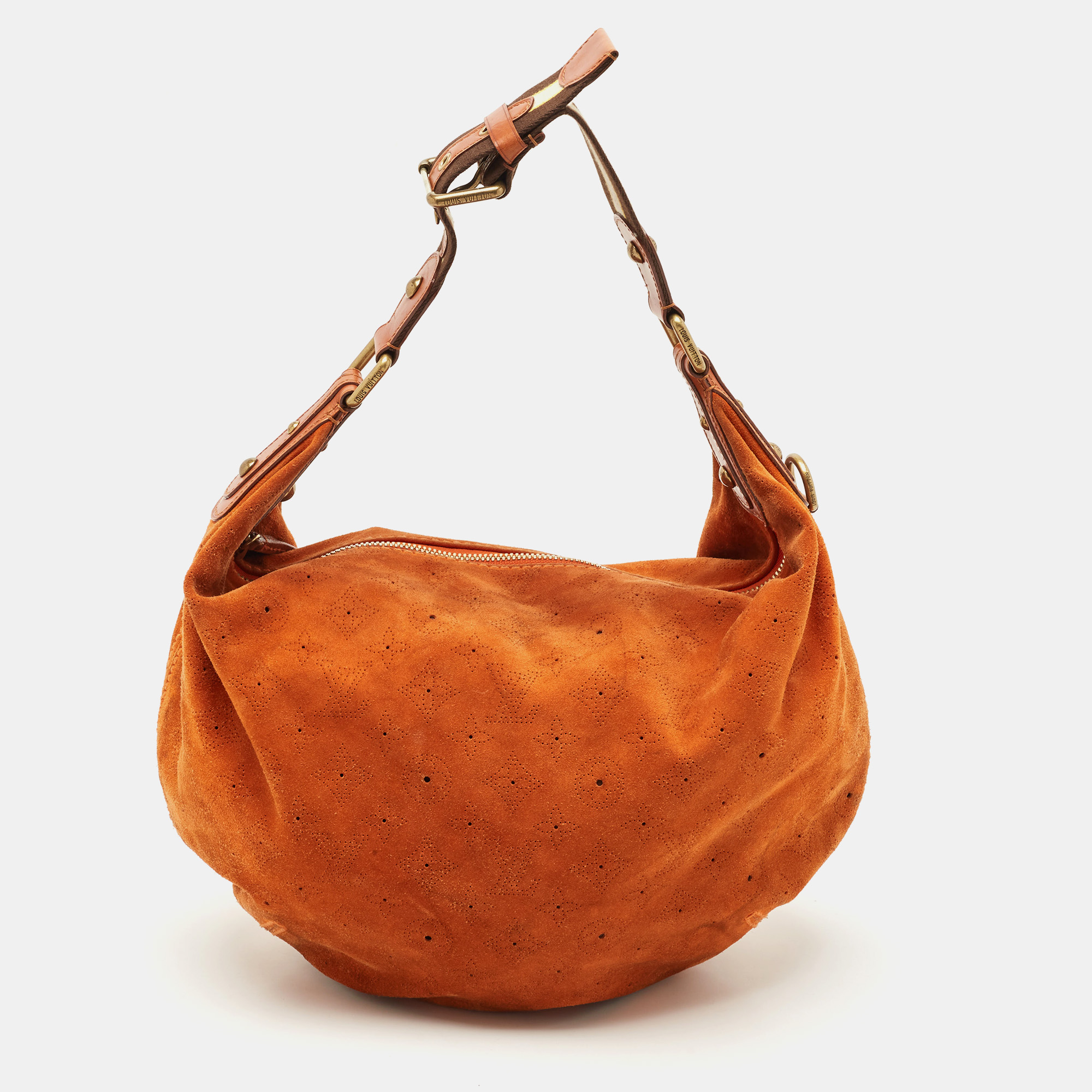 

Louis Vuitton Orange Monogram Suede Onatah GM Bag