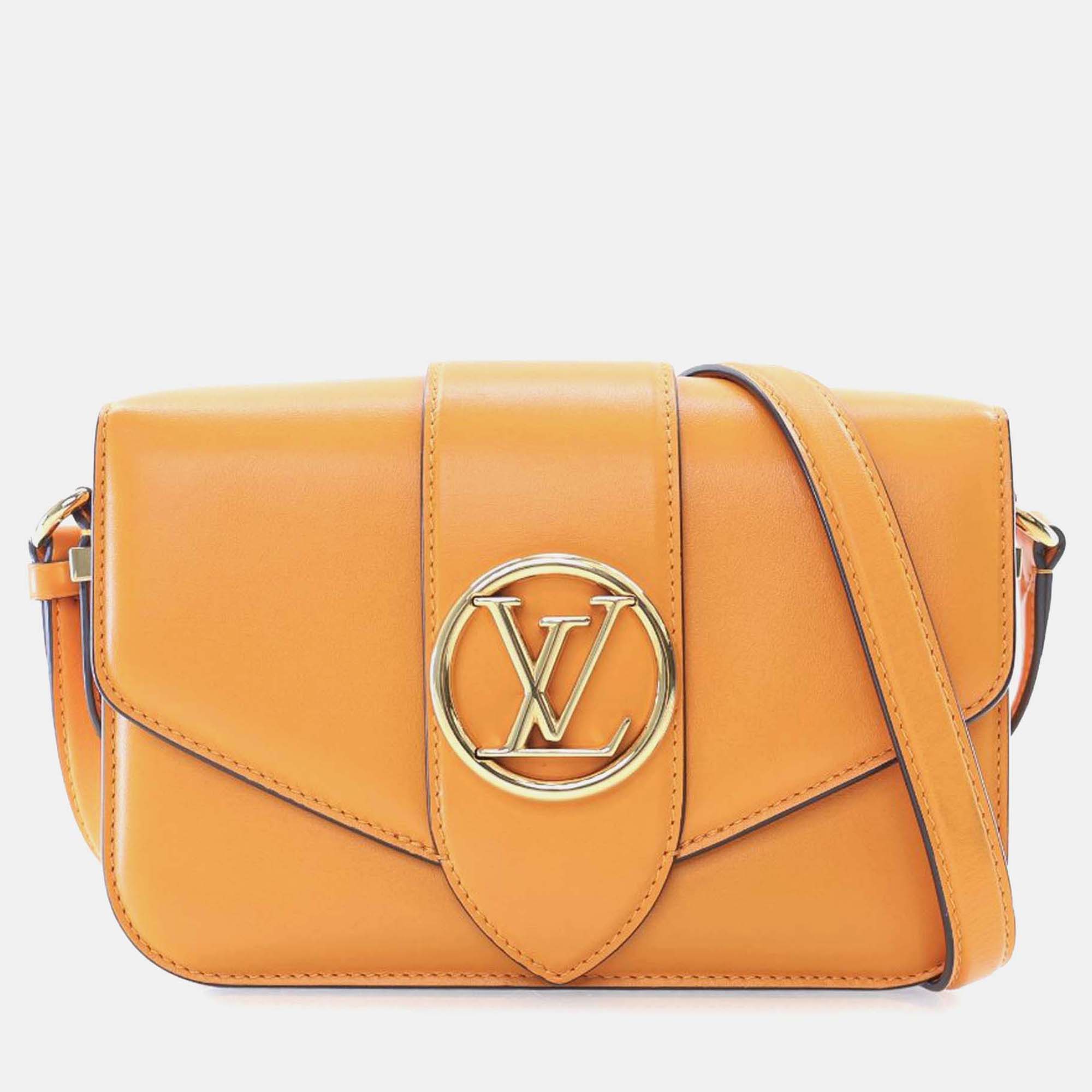 

Louis Vuitton Orange Calfskin LV Pont