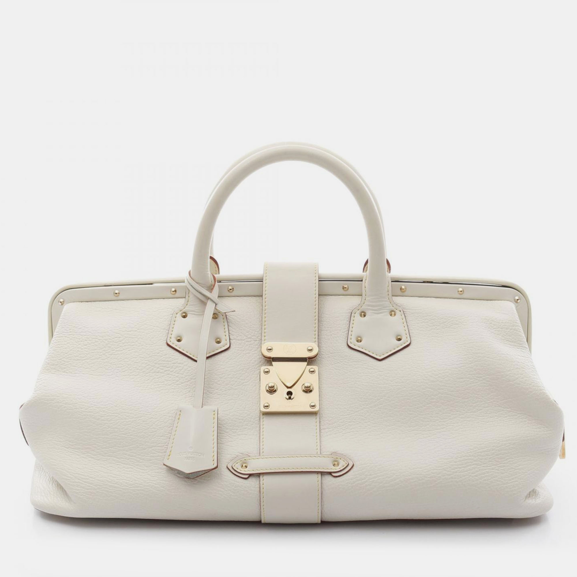 

Louis Vuitton Angnieux Gm Handbag Suhali Leather Beige, White