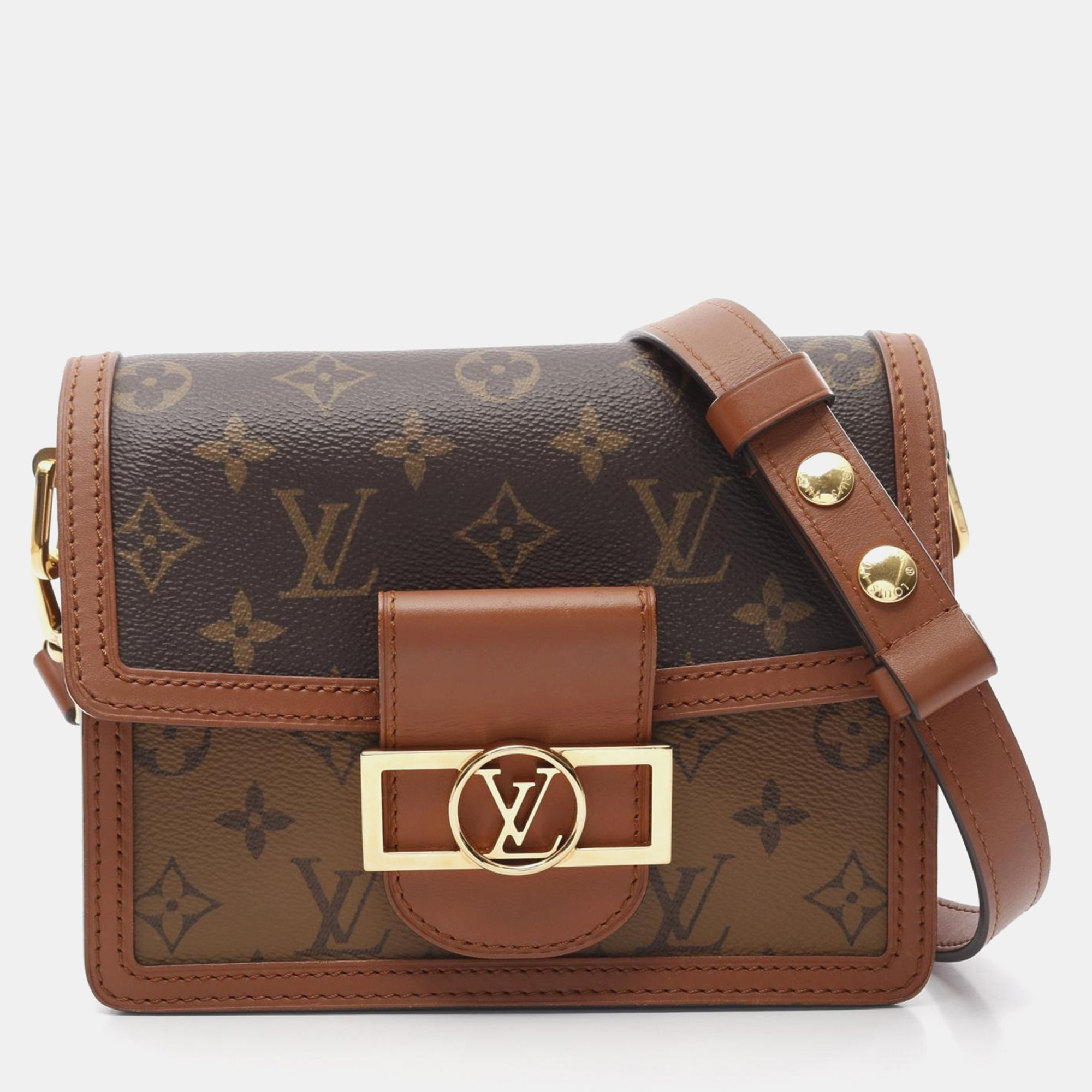 

Louis Vuitton Dauphine Mini Shoulder Bag Monogram Reverse Brown Beige