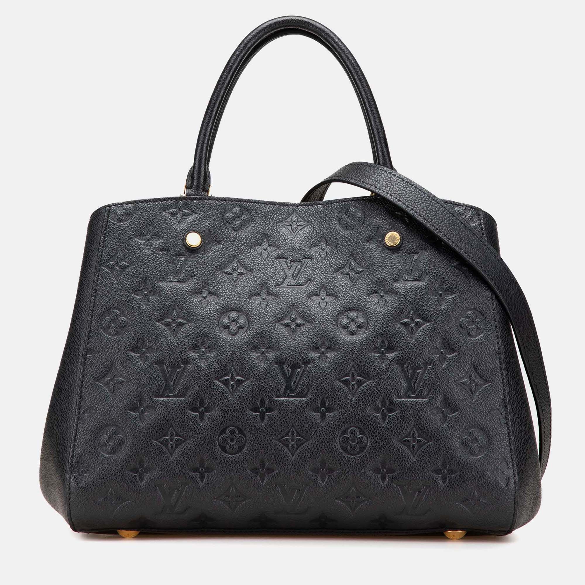 

Louis Vuitton Black Monogram Empreinte Montaigne MM