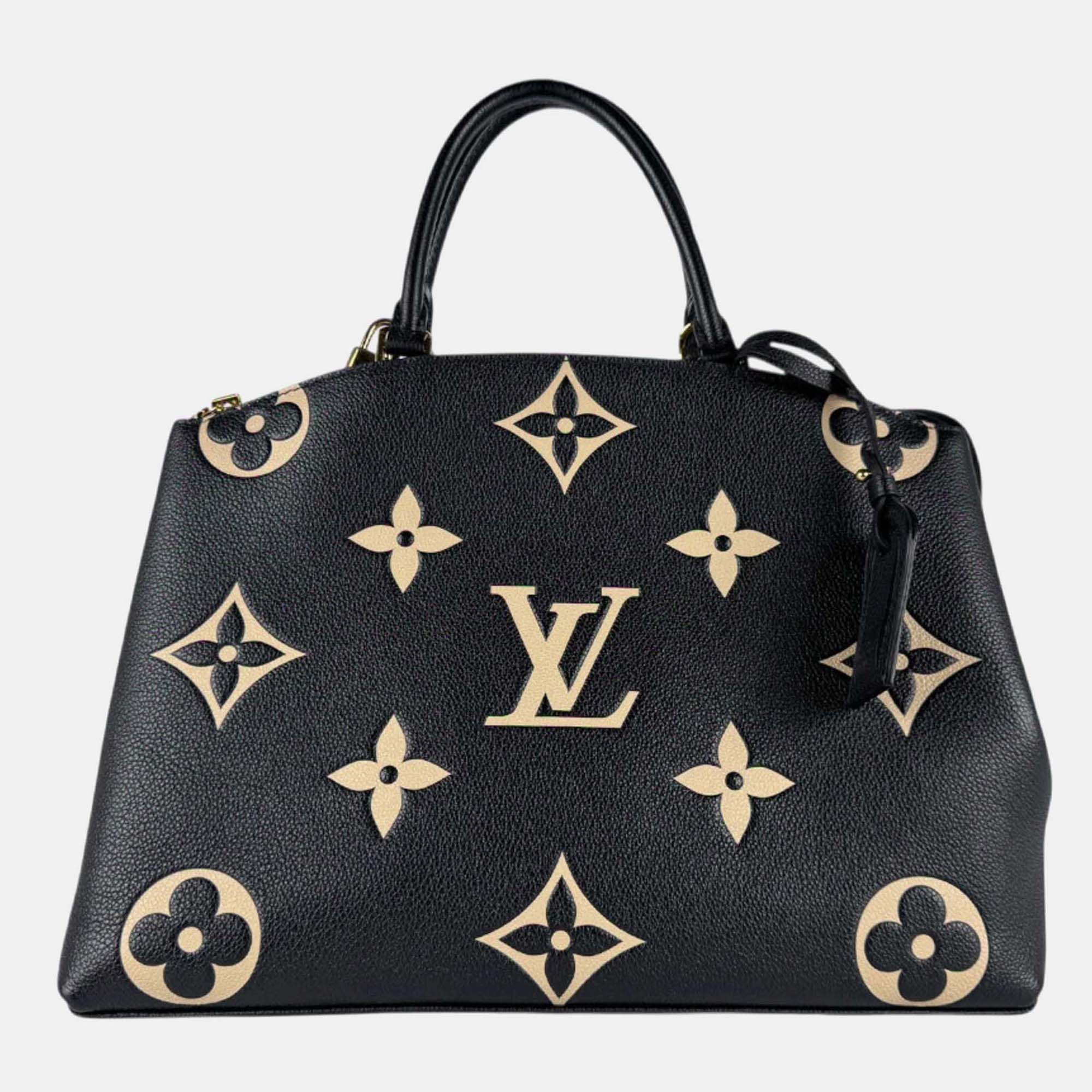 

Louis Vuitton Grand Palais MM Black Beige Monogram Empreinte Handbag