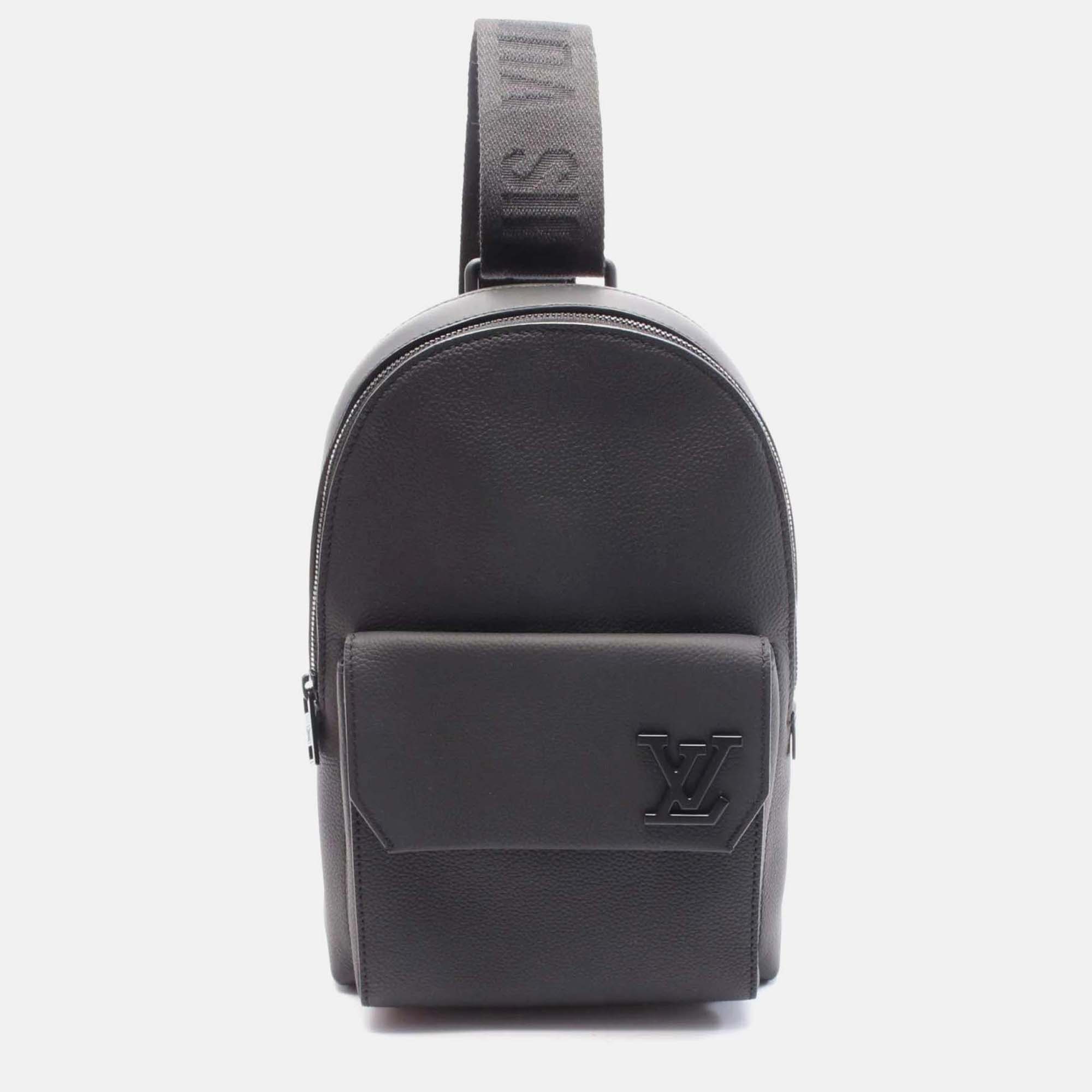 

Louis Vuitton Pilot Black Leather Waist Bag