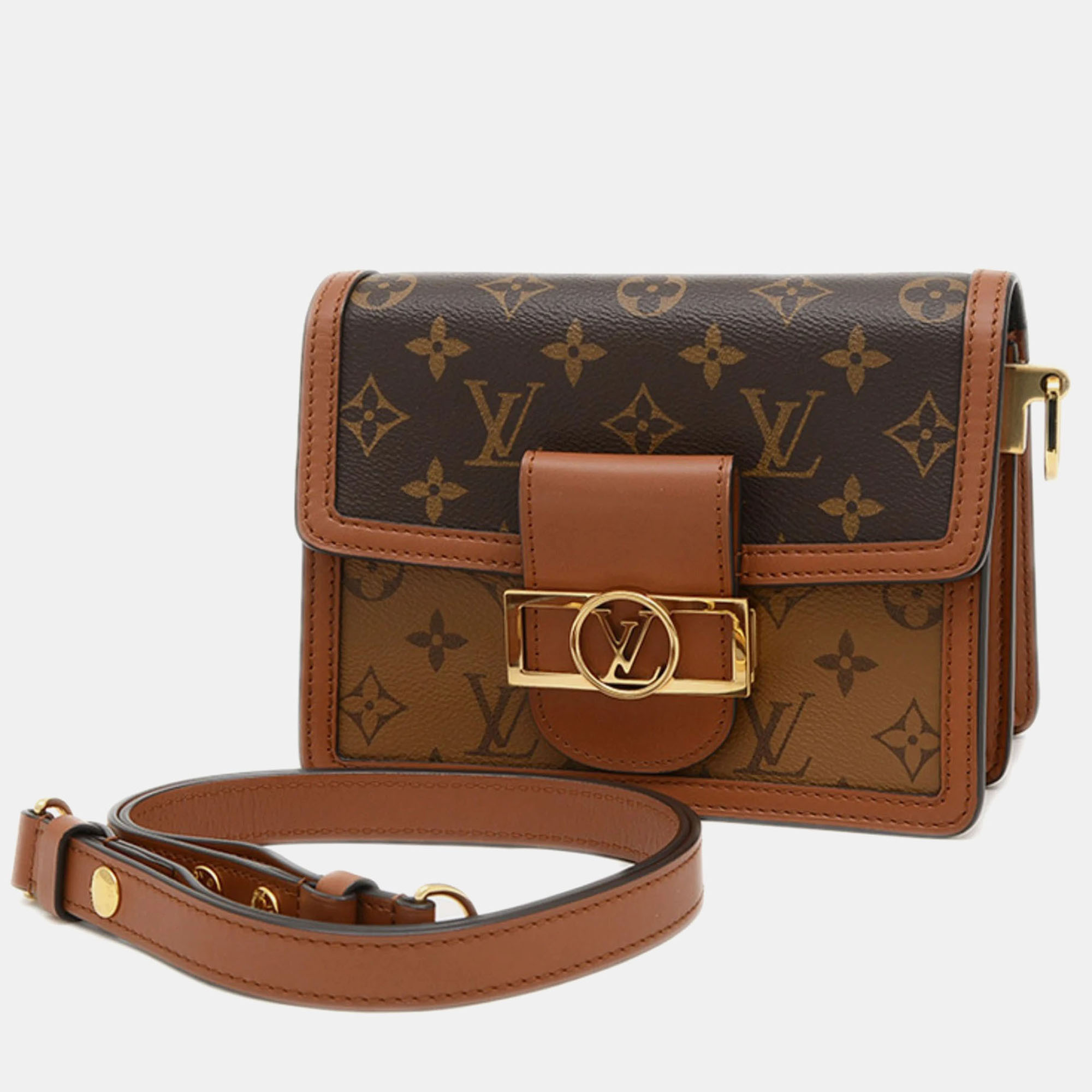 

Louis Vuitton Monogram Reverse Dauphine Mini Shoulder Bag, Brown