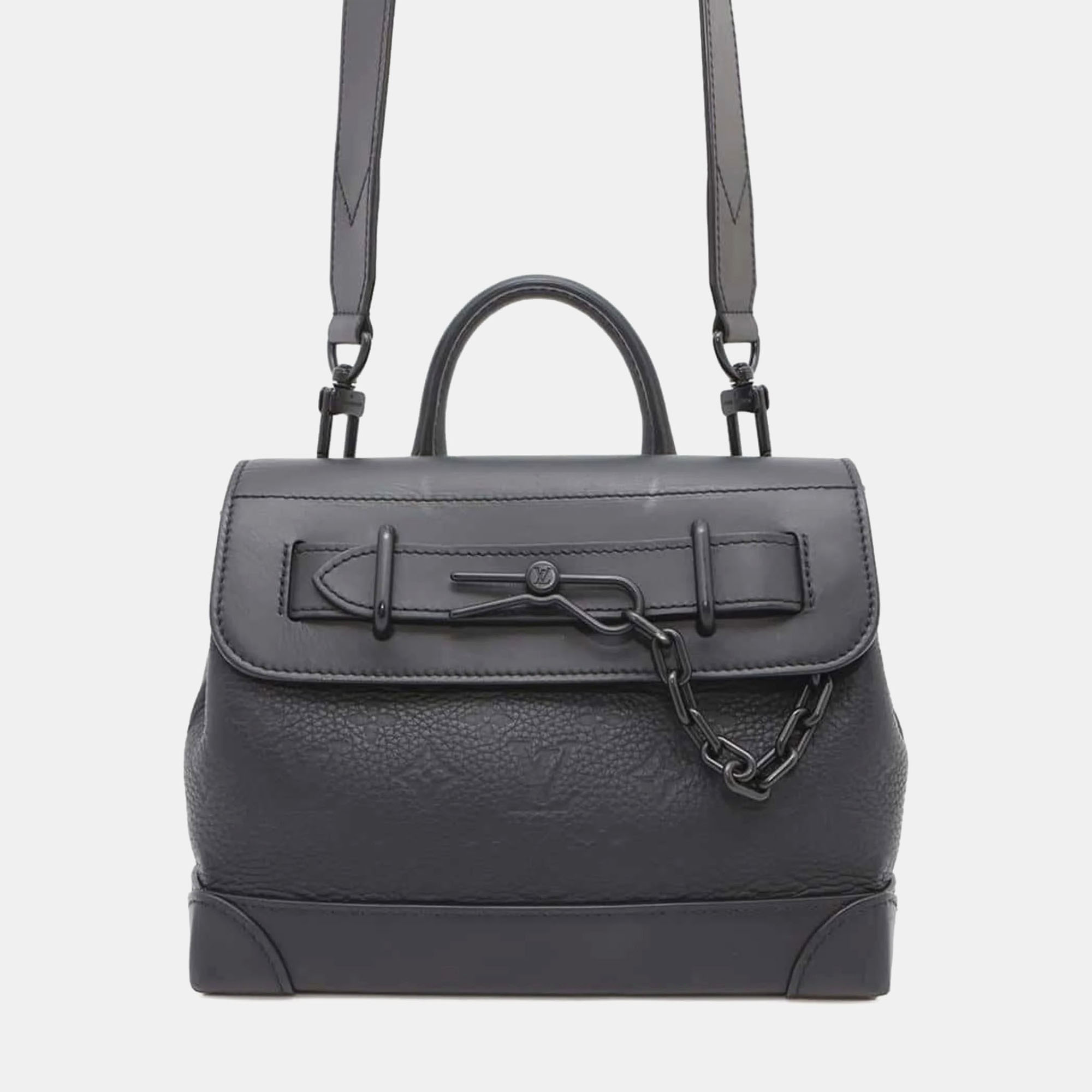 

Louis Vuitton Handbag Monogram Taurillon Steamer Pm Black