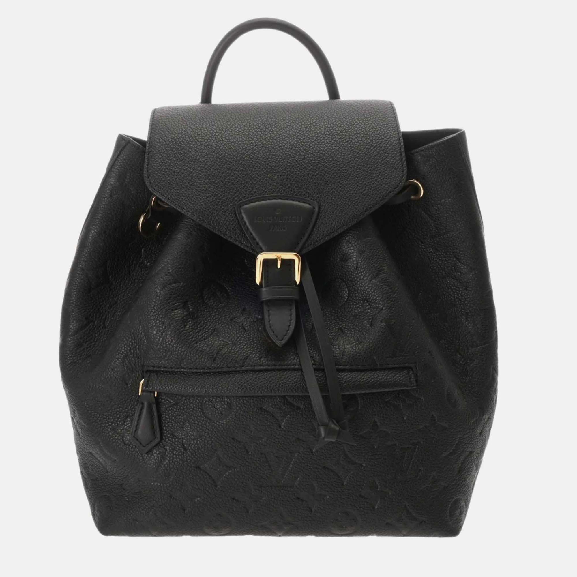 

Louis Vuitton Monogram Empreinte Montsouris Pm Noir Leather Backpack, Black