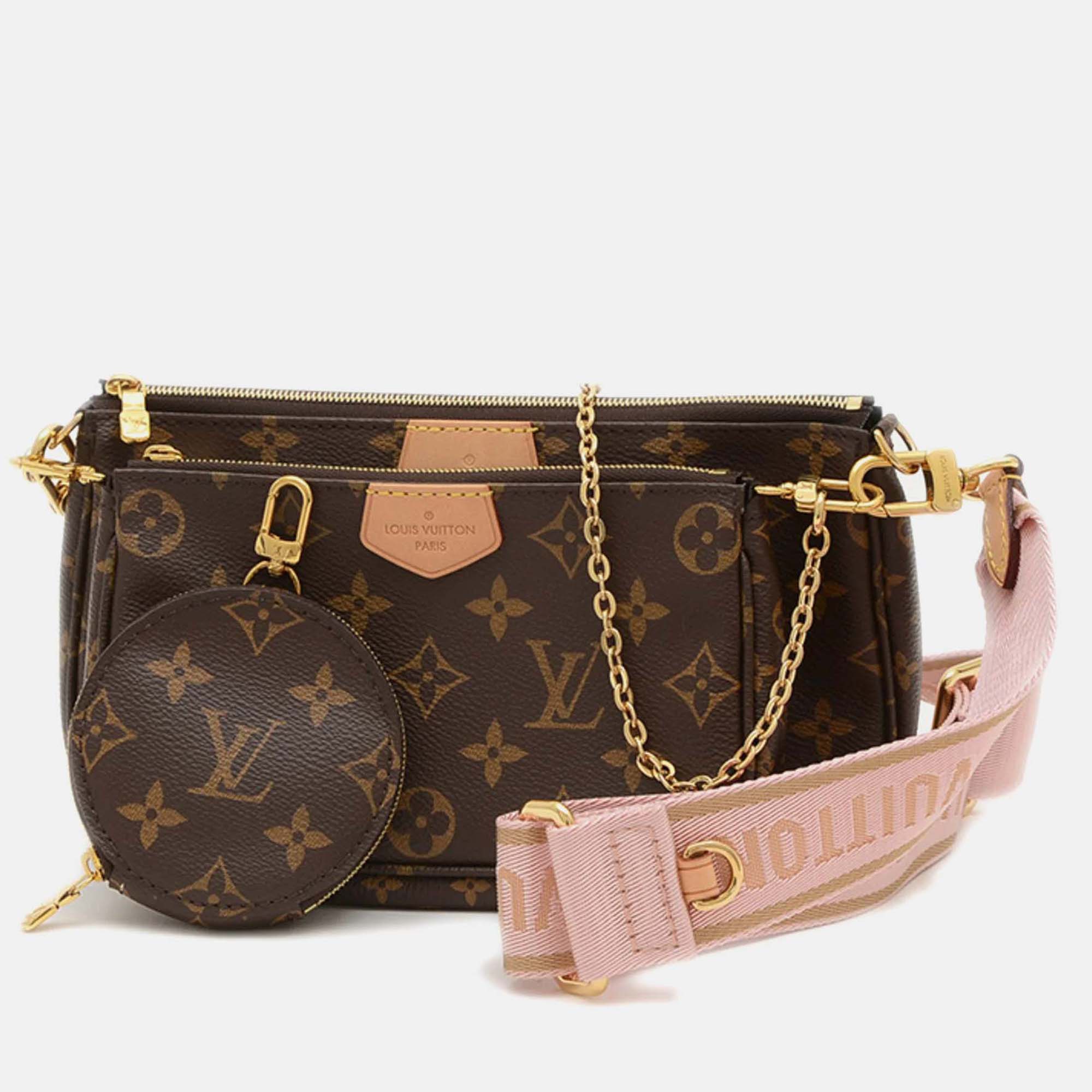 

Louis Vuitton Monogram Multi Pochette Accessoires Shoulder Bag Rose, Brown