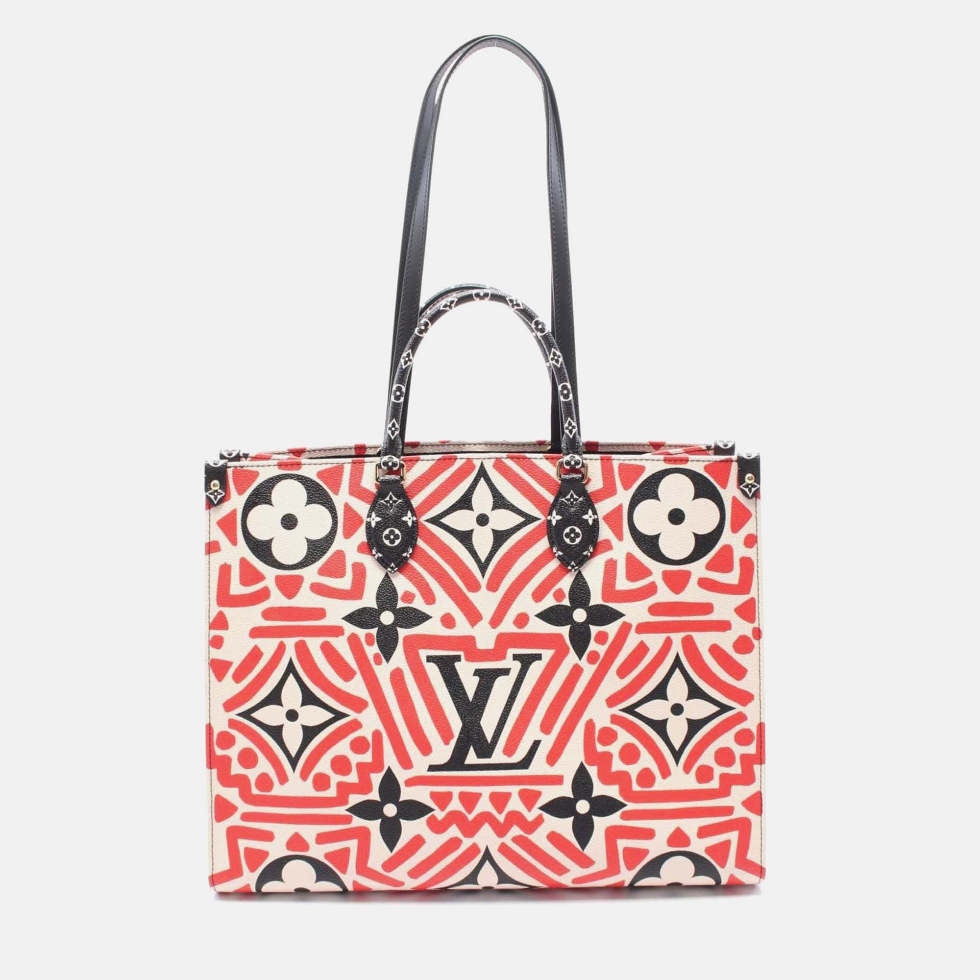 

Louis Vuitton On The Go Gm Shoulder Bag Coated Canvas Leather Monogram Giant Ivory Multicolor