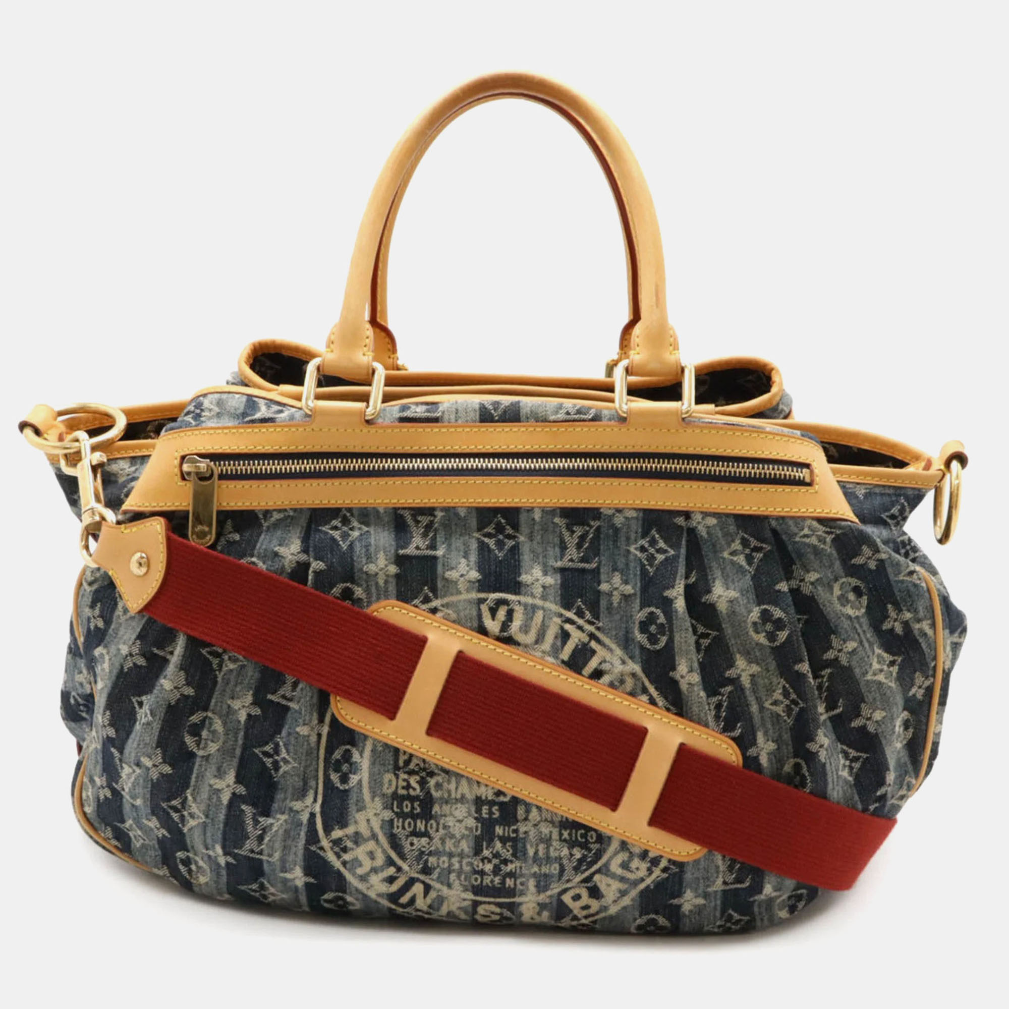

Louis Vuitton Monogram Denim Cabas Raye GM Blue Tote