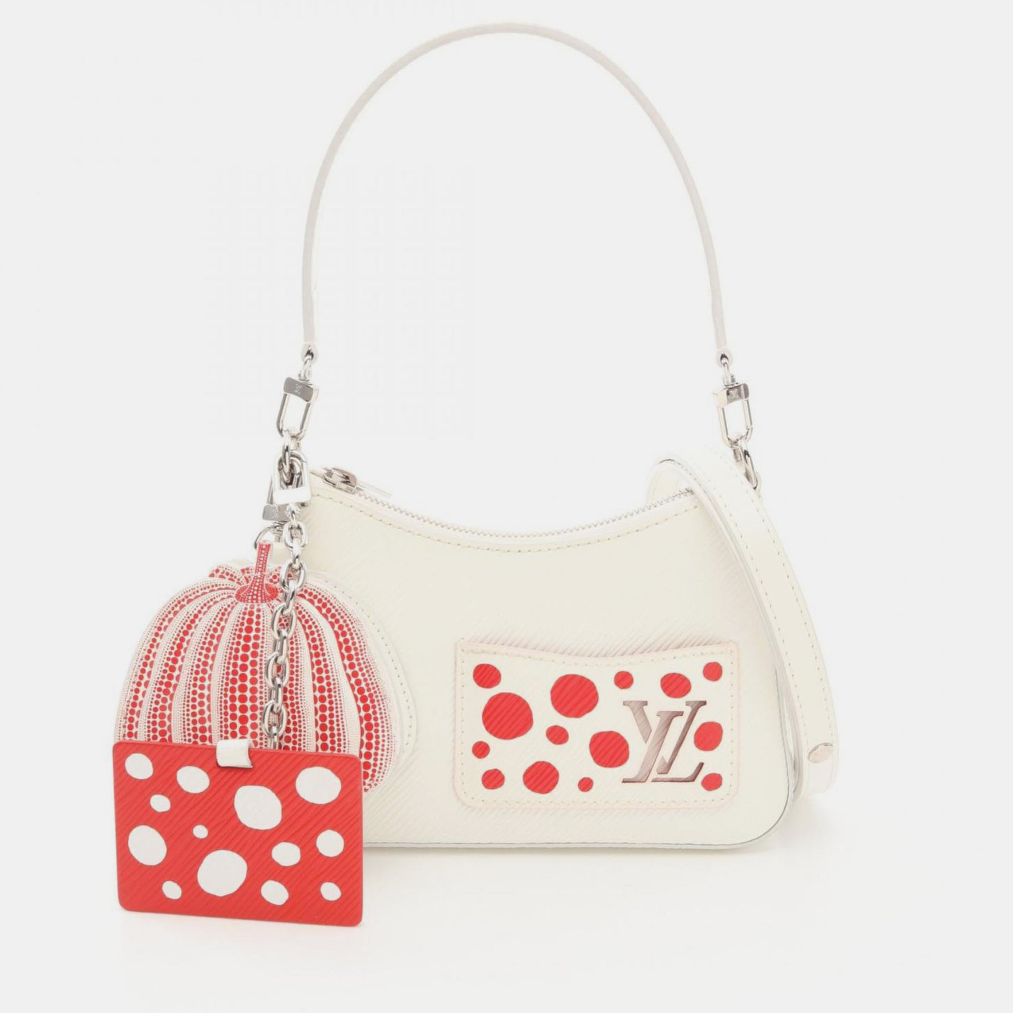 

Louis Vuitton X Yayoi Kusama Malletini White Red Epi Leather Handbag