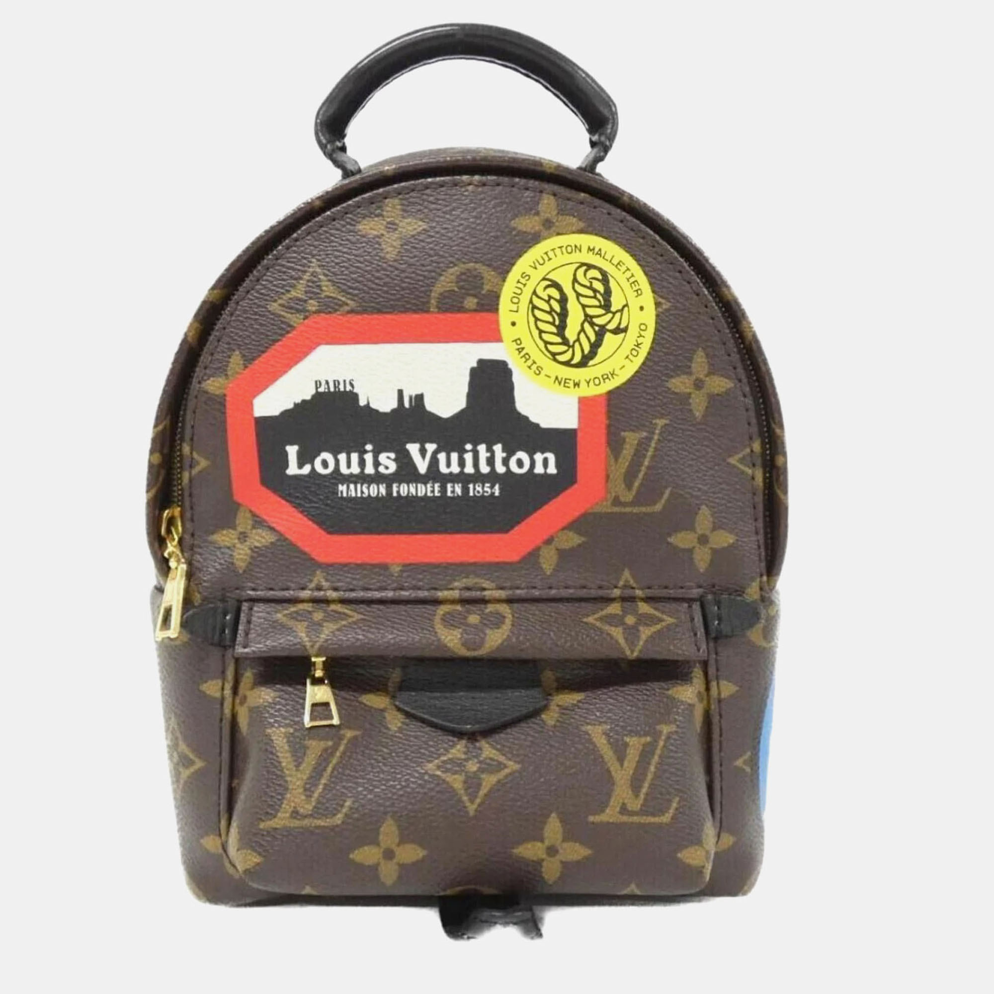 

Louis Vuitton Monogram World Tour Palm Springs Backpack Mini, Brown