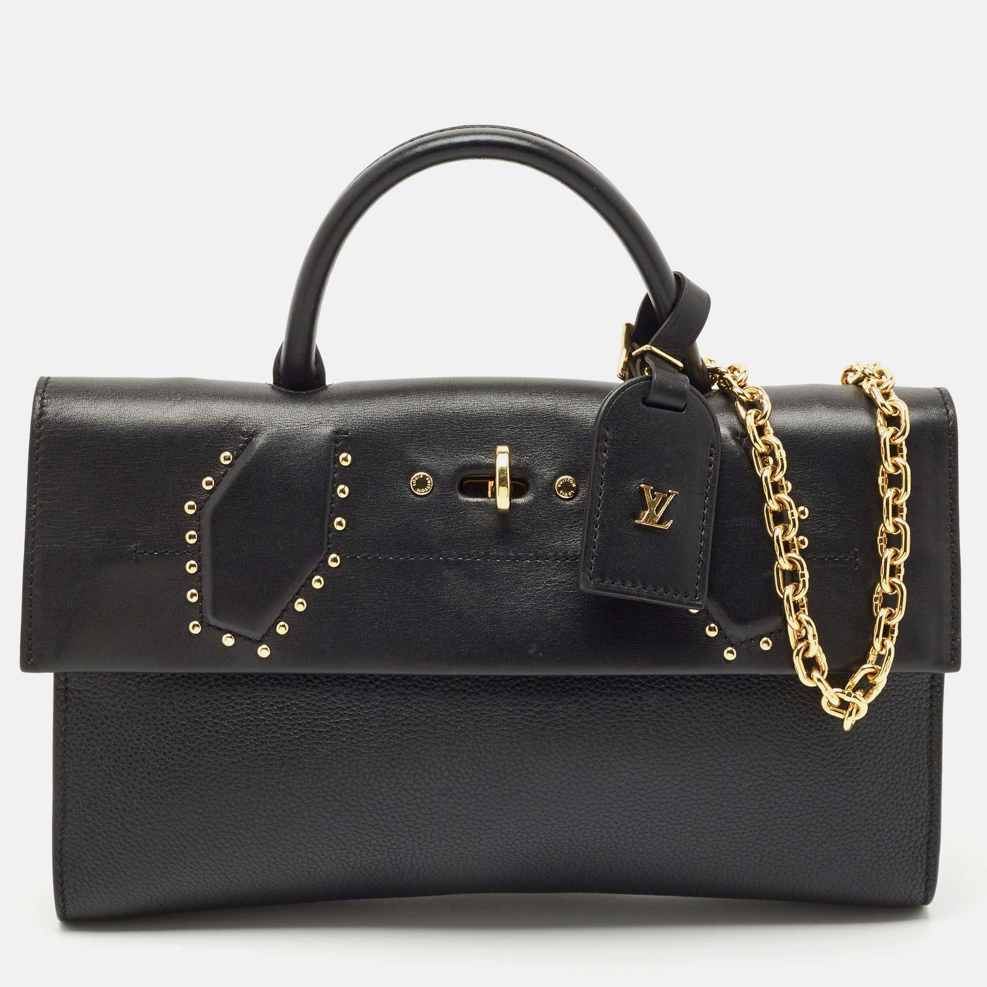 

Louis Vuitton Black Leather City Streamer Pochette