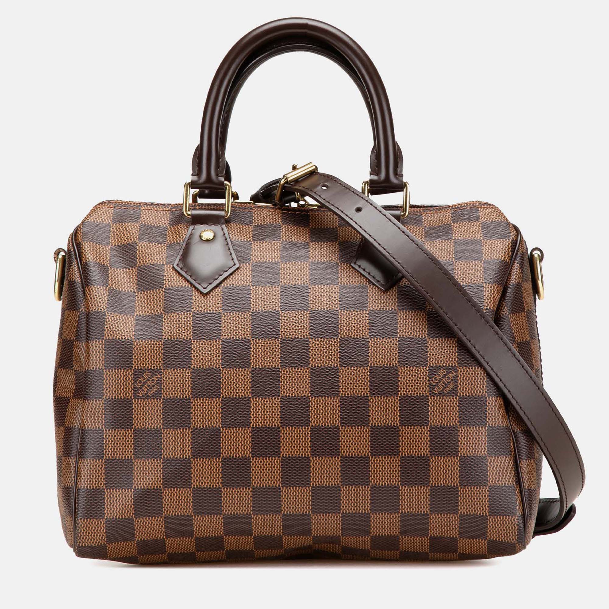

Louis Vuitton Brown Damier Ebene Speedy Bandouliere 25