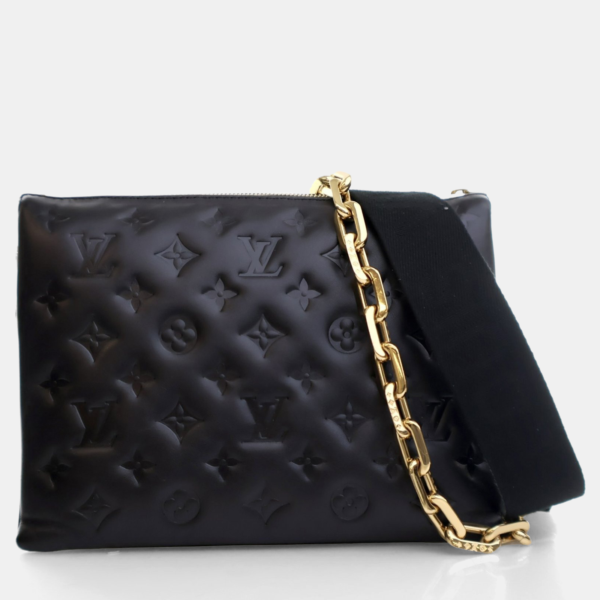 

Louis Vuitton Embossed Lambskin Coussin PM, Black