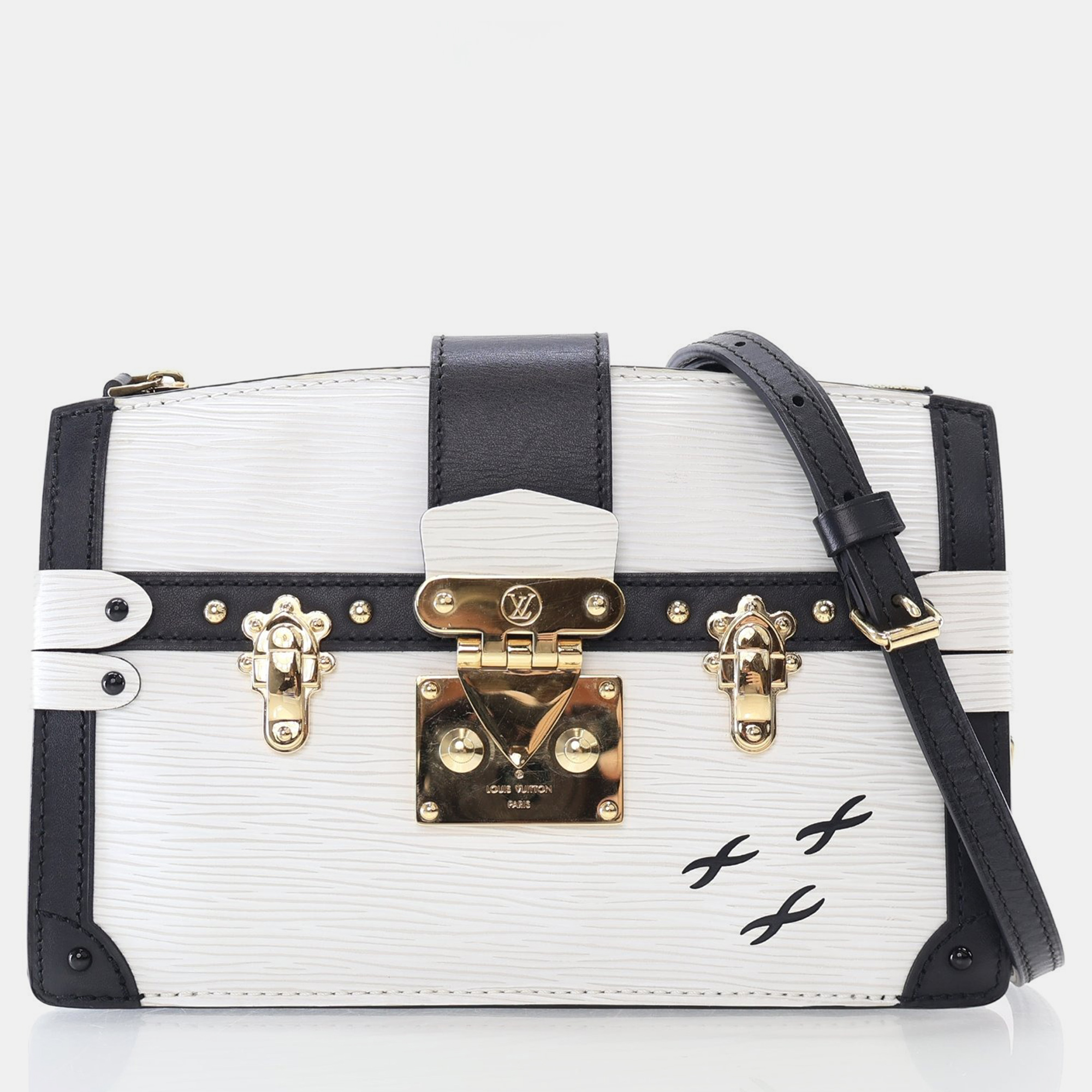

Louis Vuitton Trunk Black/White Epi Leather Clutch Bag