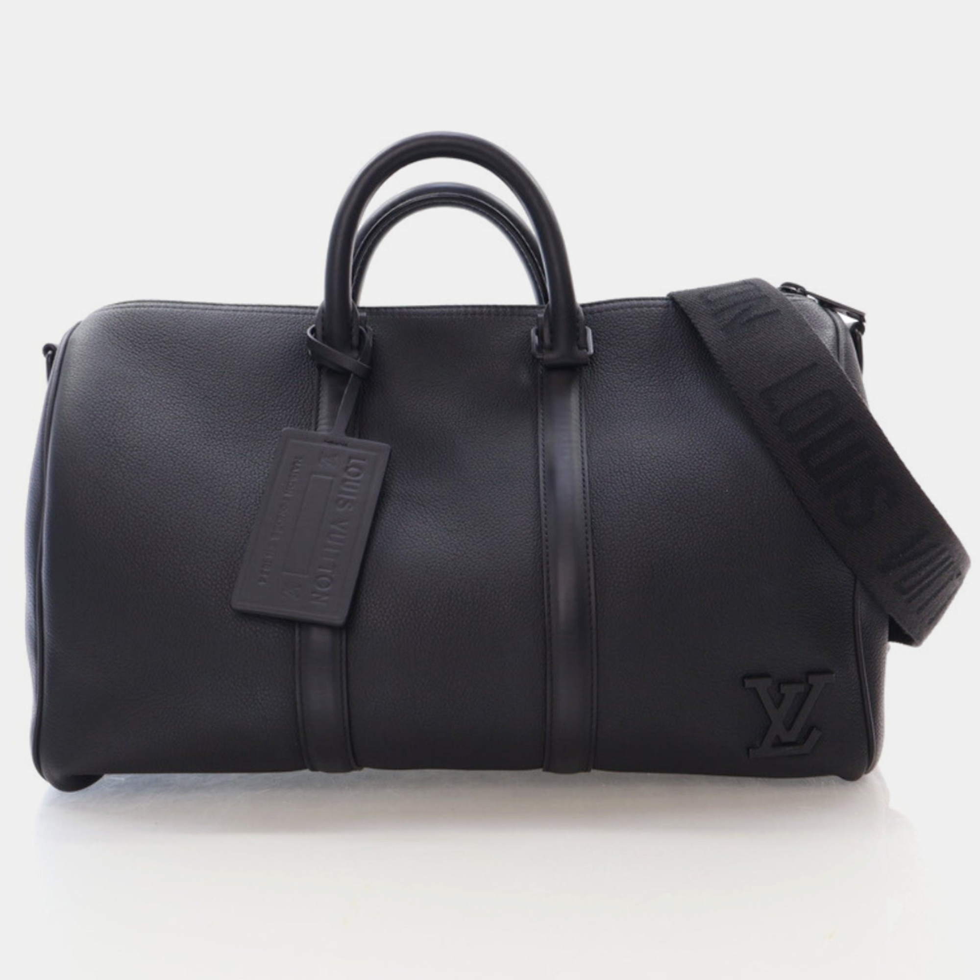

Louis Vuitton Taurillon Aerogram Keepall Bandouliere 40, Black