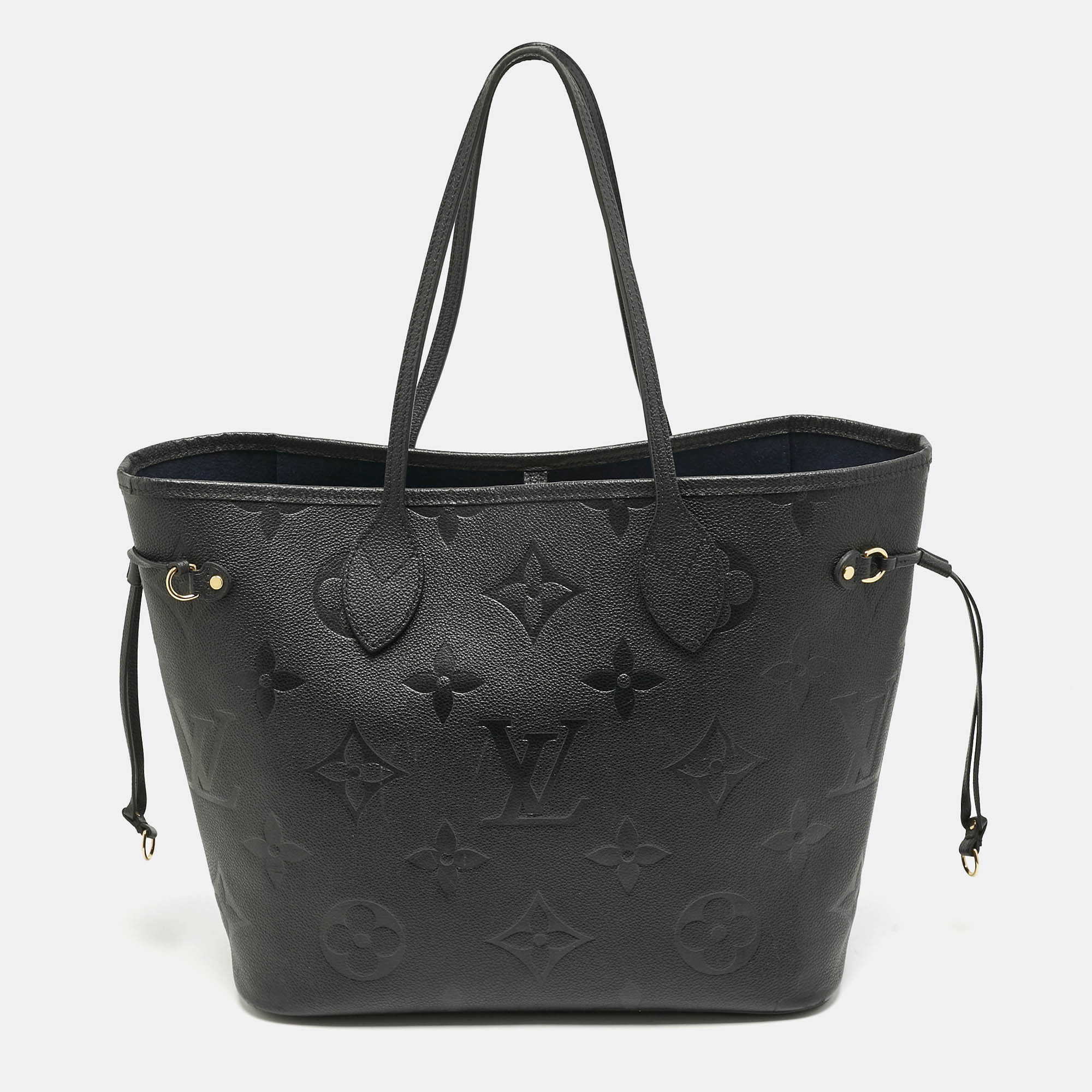 

Louis Vuitton Black Monogram Giant Empreinte Leather Neverfull MM Bag