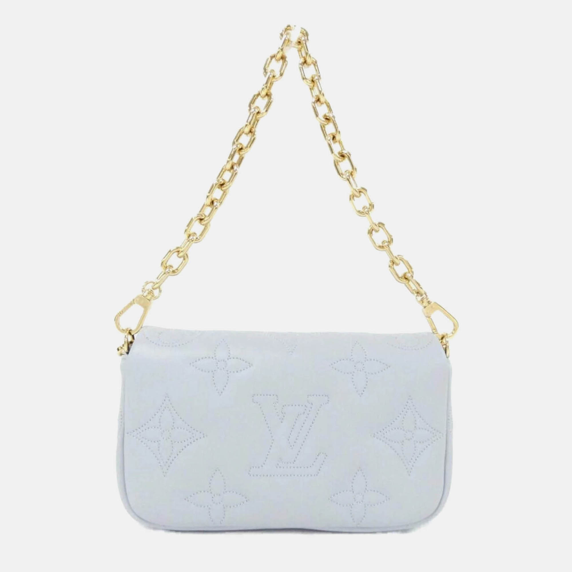 

Louis Vuitton Bubble Glam Leather Wallet On Strap, Grey