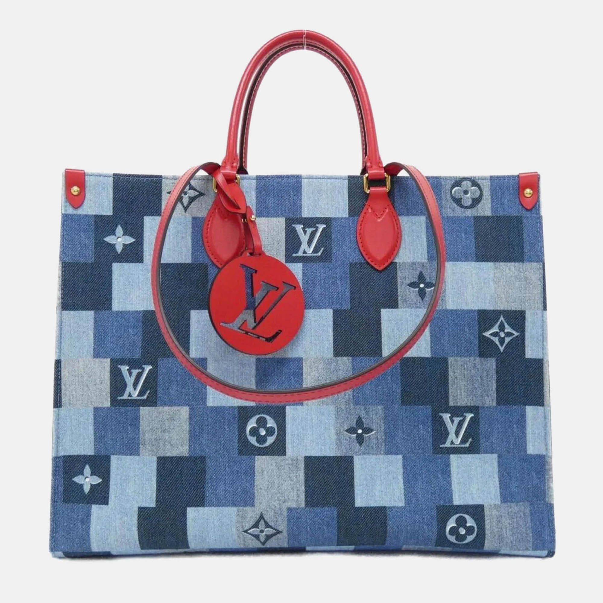 

Louis Vuitton Denim Monogram On-The-Go Gm Handbag, Blue