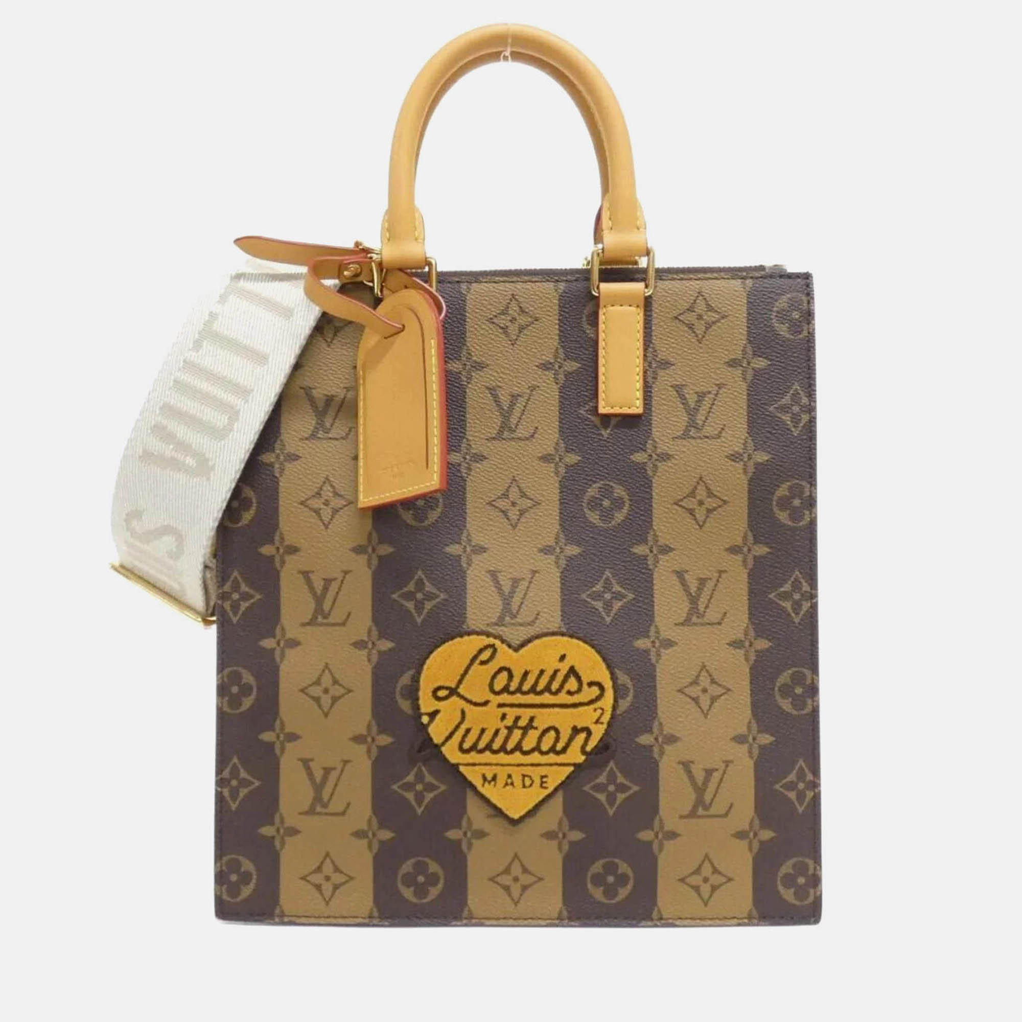 

Louis Vuitton Monogram Stripe (Lv Squared) Sac Plat Messenger Handbag, Brown