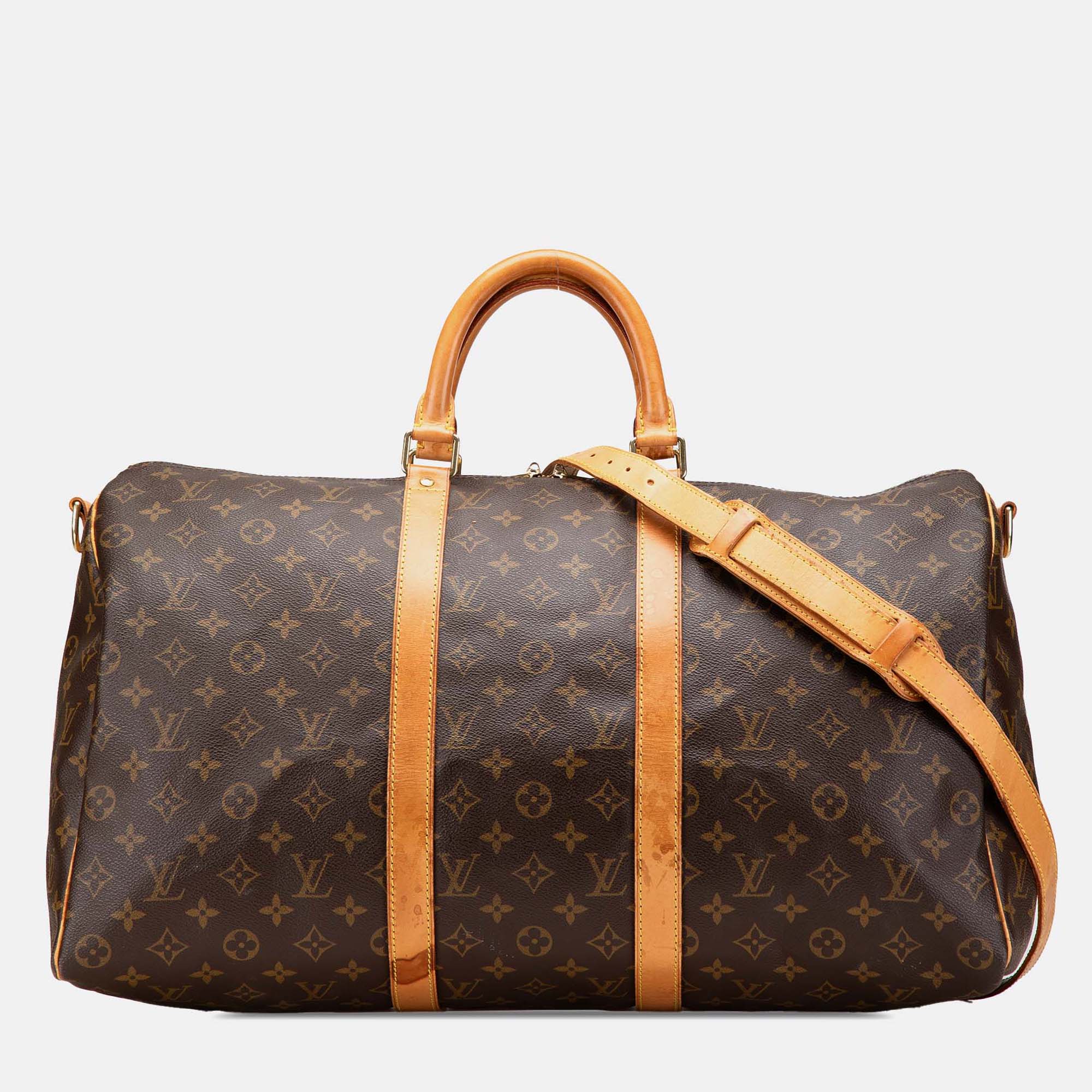 

Louis Vuitton Brown Monogram Keepall Bandouliere 50
