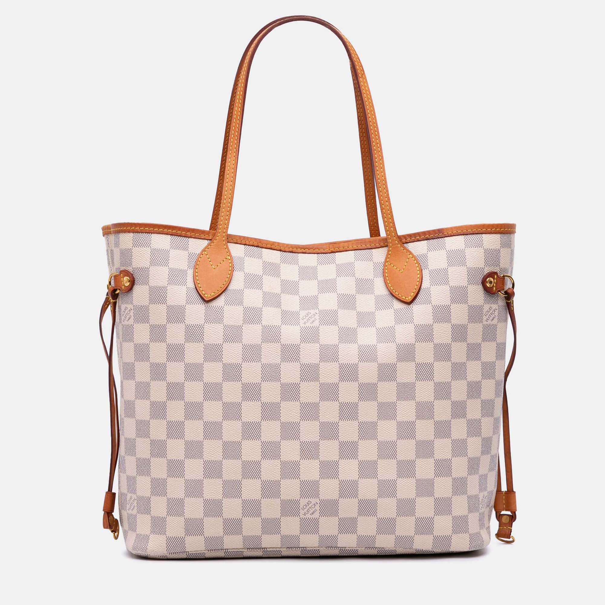 

Louis Vuitton Grey White Damier Azur Neverfull MM