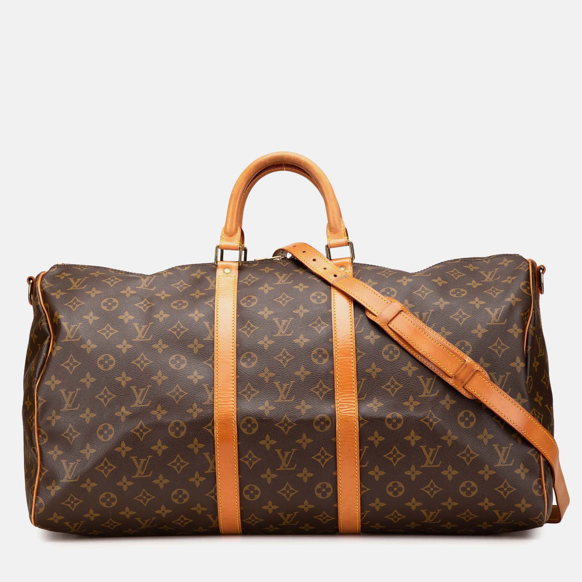 

Louis Vuitton Brown Monogram Keepall Bandouliere 55