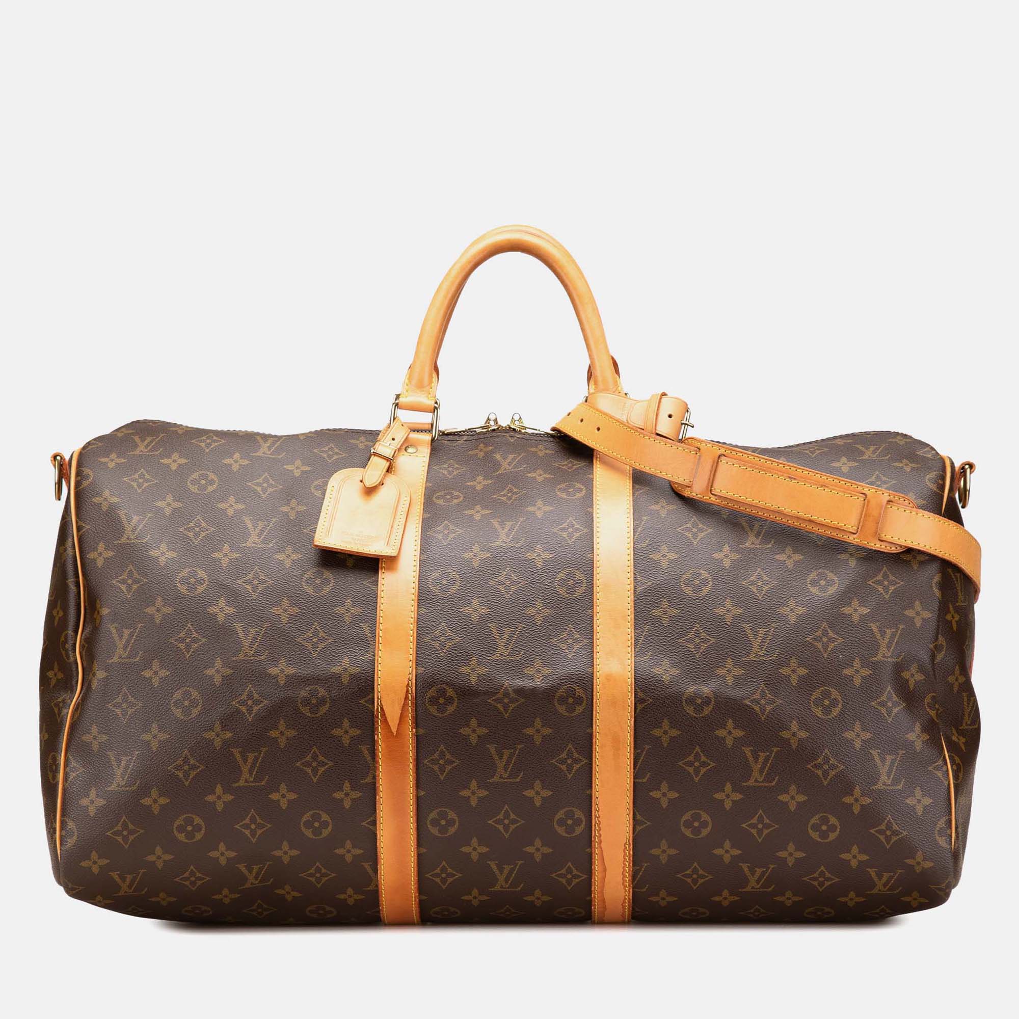 

Louis Vuitton Brown Monogram Keepall Bandouliere 55