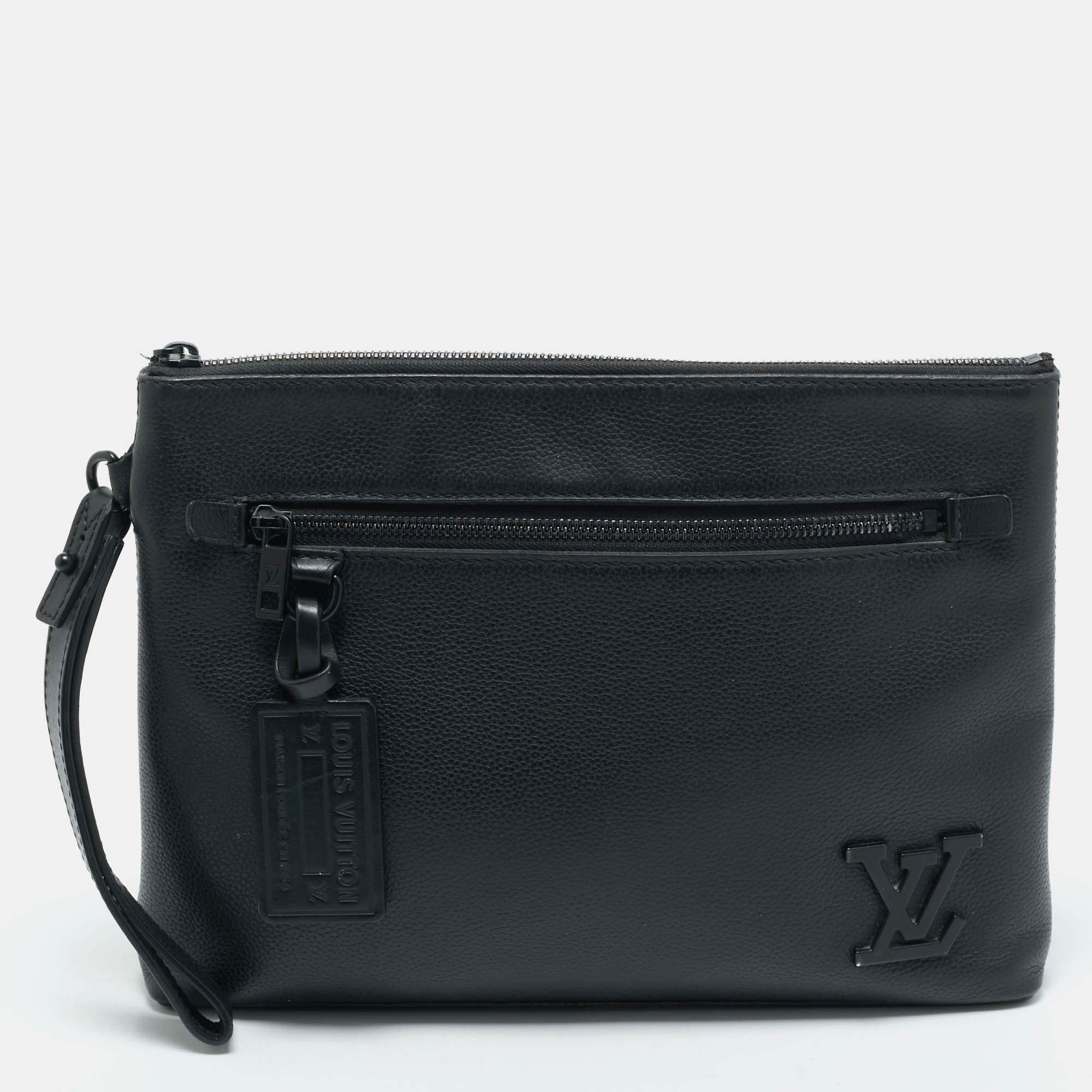 

Louis Vuitton Black Aerogram Leather Takeoff Pouch