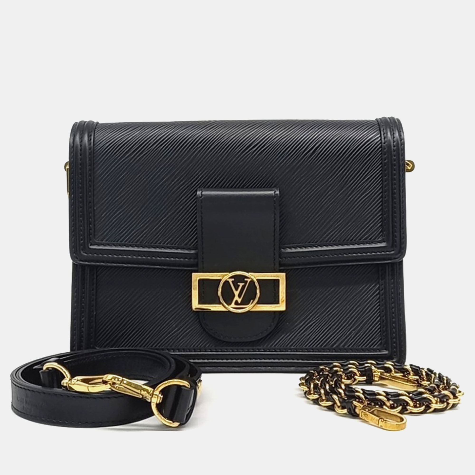 

Louis Vuitton Black Leather Epi Dauphine MM bag