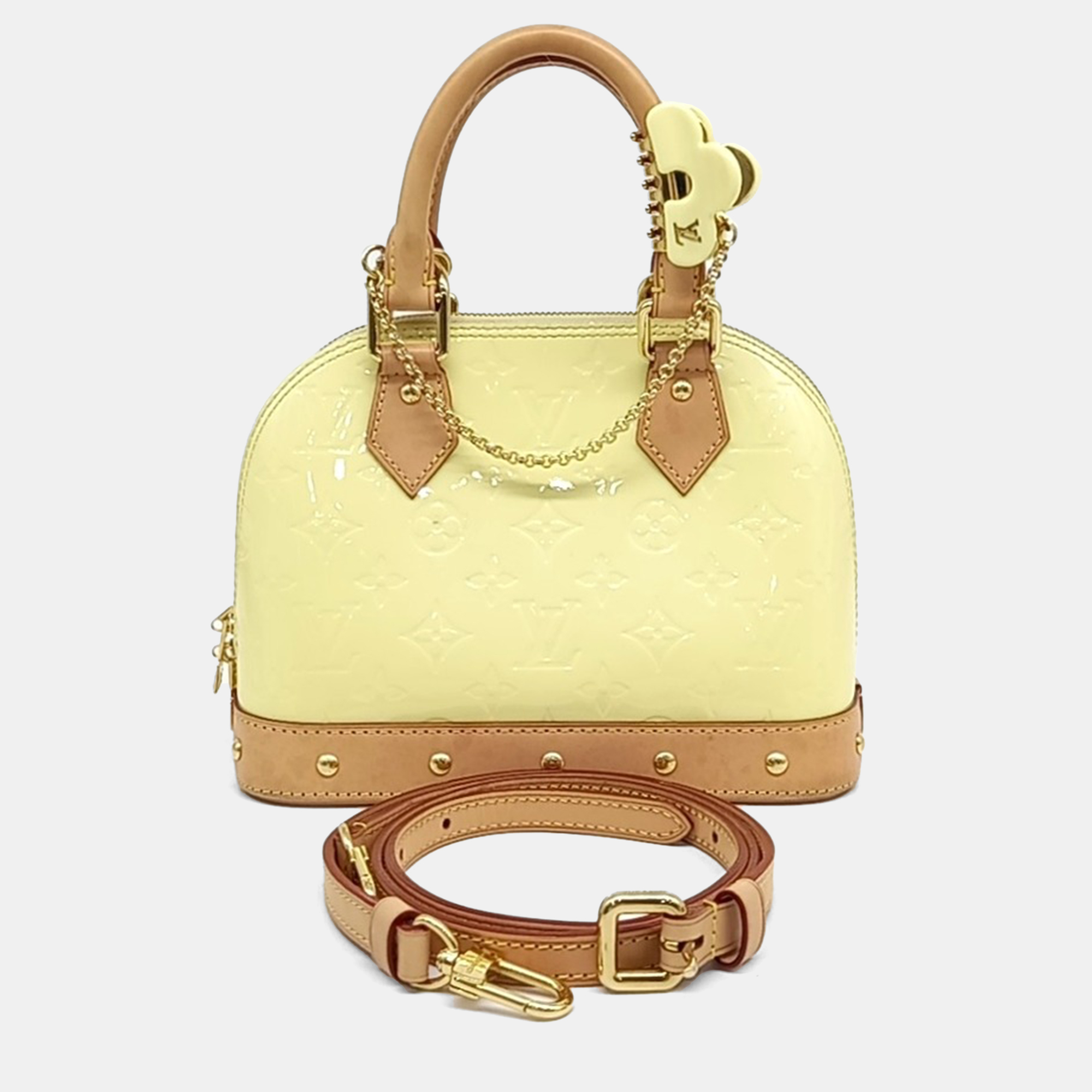 

Louis Vuitton Yellow Patent Leather Vernis Alma BB bag