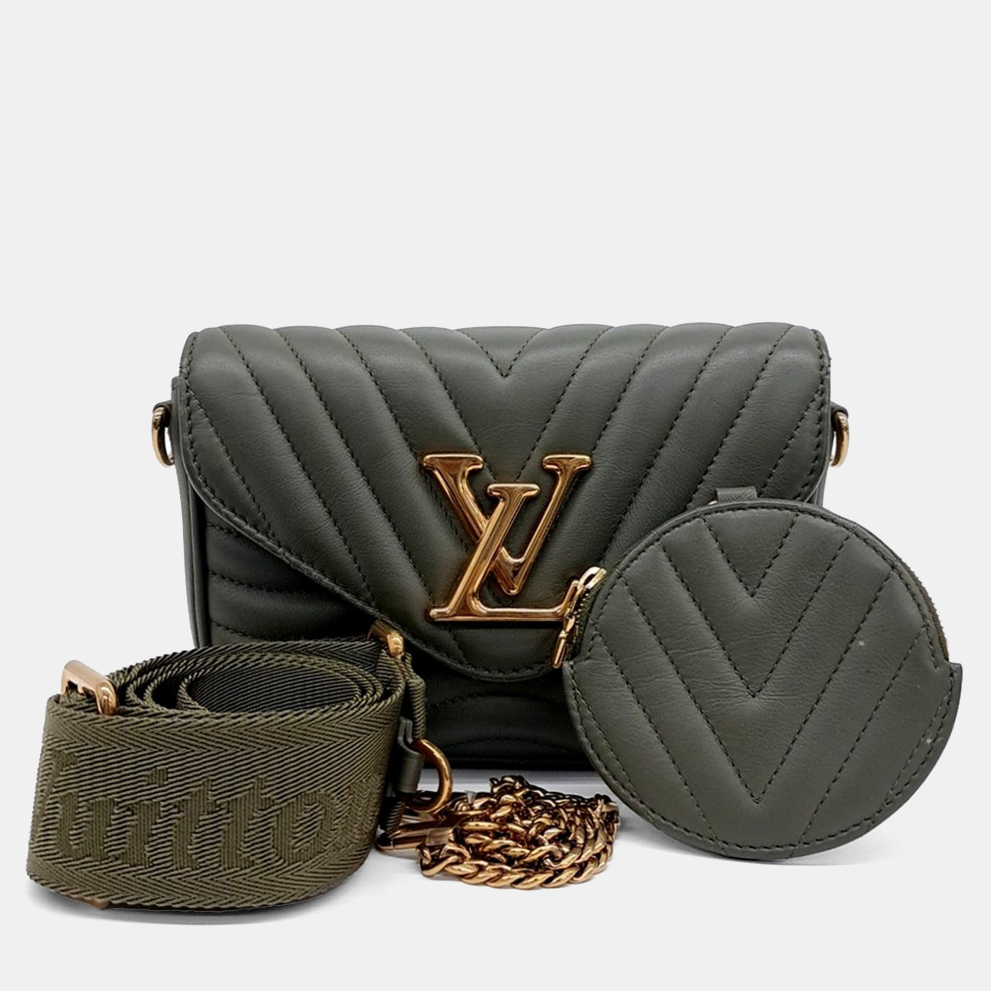 

Louis Vuitton Green Leather New Wave Multi Pochette bag