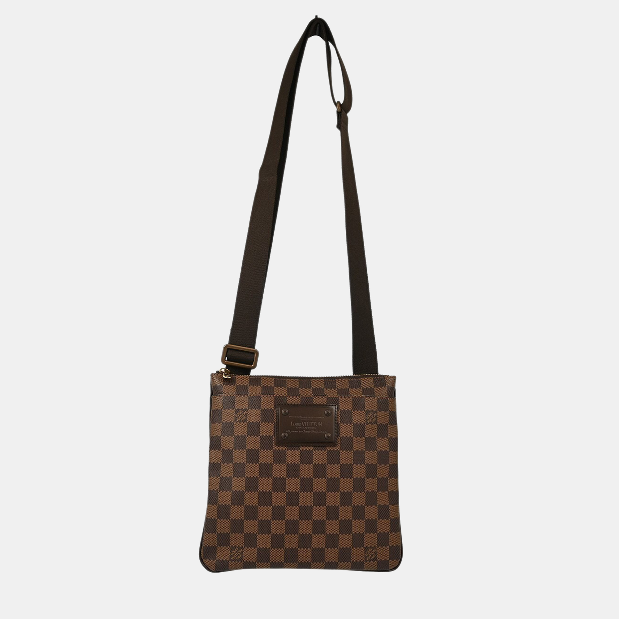 

Louis Vuitton Pochette Plate Brooklyn Damier Ebene Canvas Shoulder Bag, Brown
