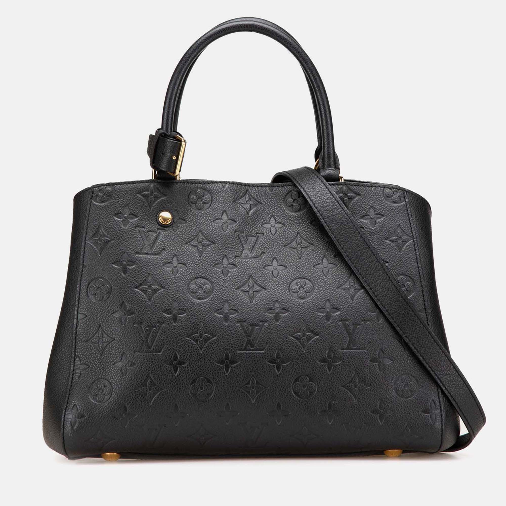 

Louis Vuitton Black Monogram Empreinte Montaigne MM