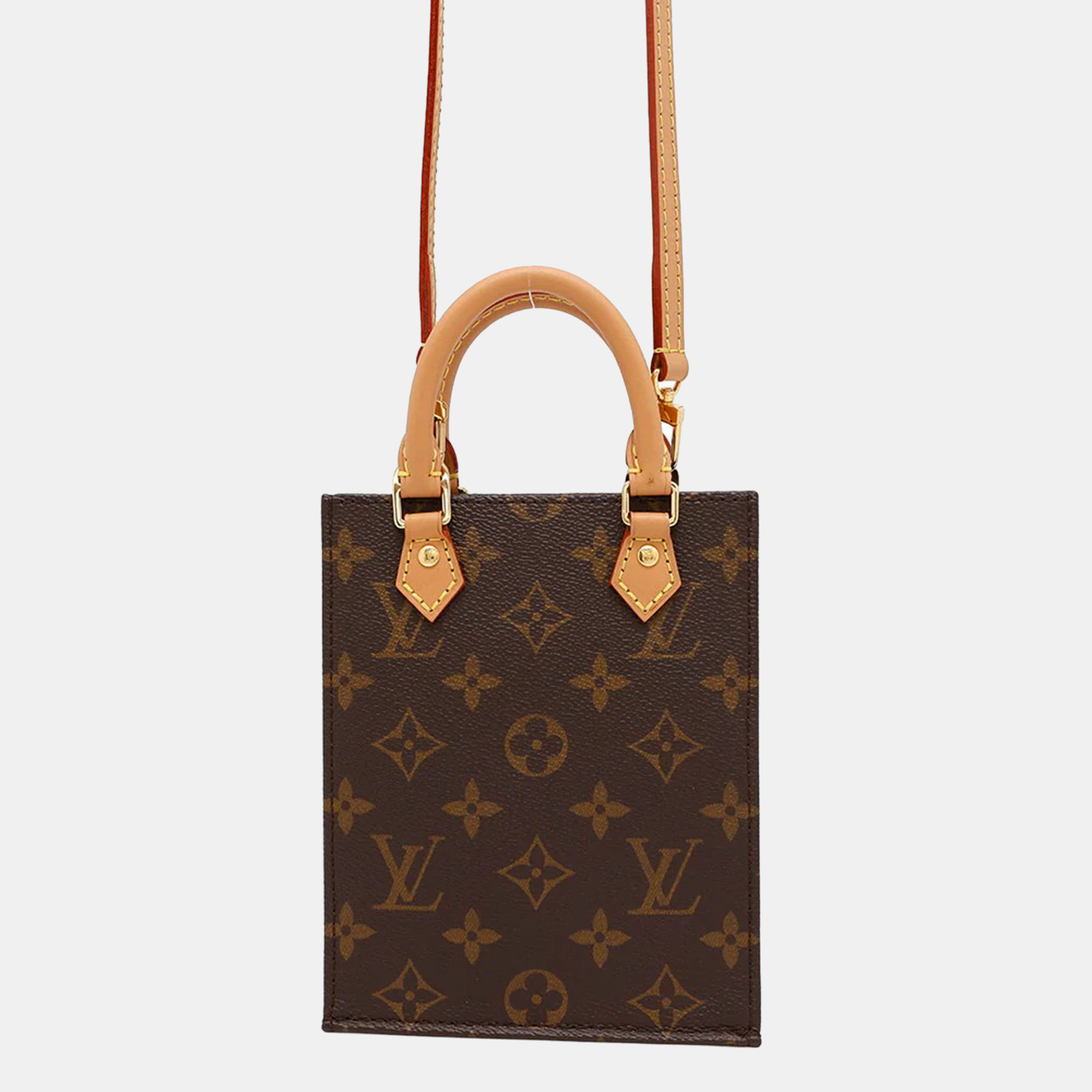 

Louis Vuitton Petit Sac Plat Brown Monogram Canvas Tote Bag