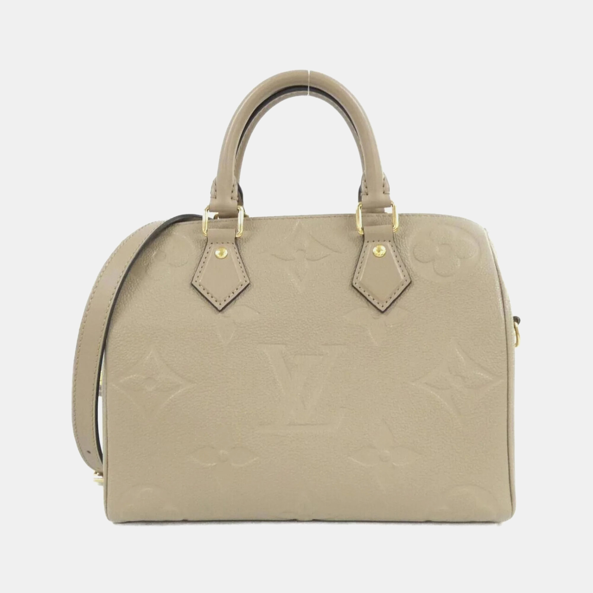 

Louis Vuitton Speedy Bandouliere 25 Tourterelle Monogram Empreinte Leather Boston Bag, Beige