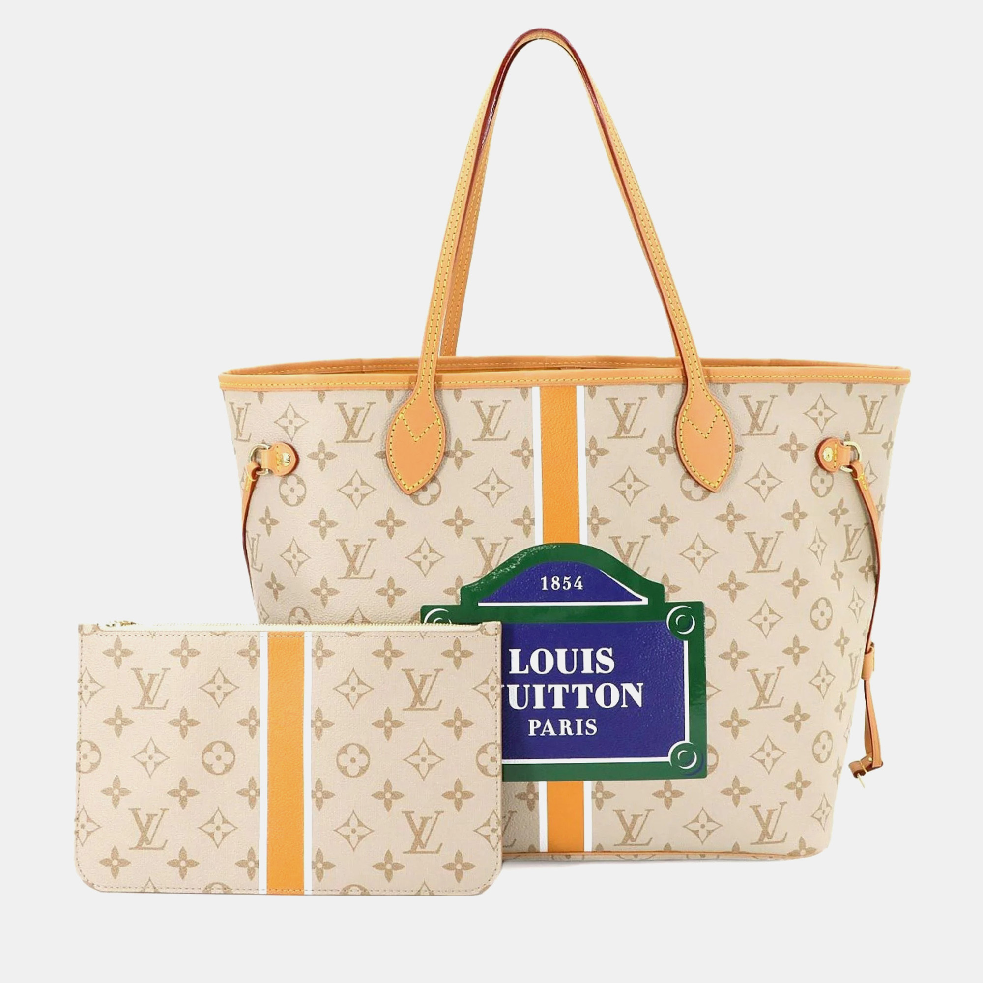

Louis Vuitton Neverfull MM Beige Monopanam Canvas Tote Bag