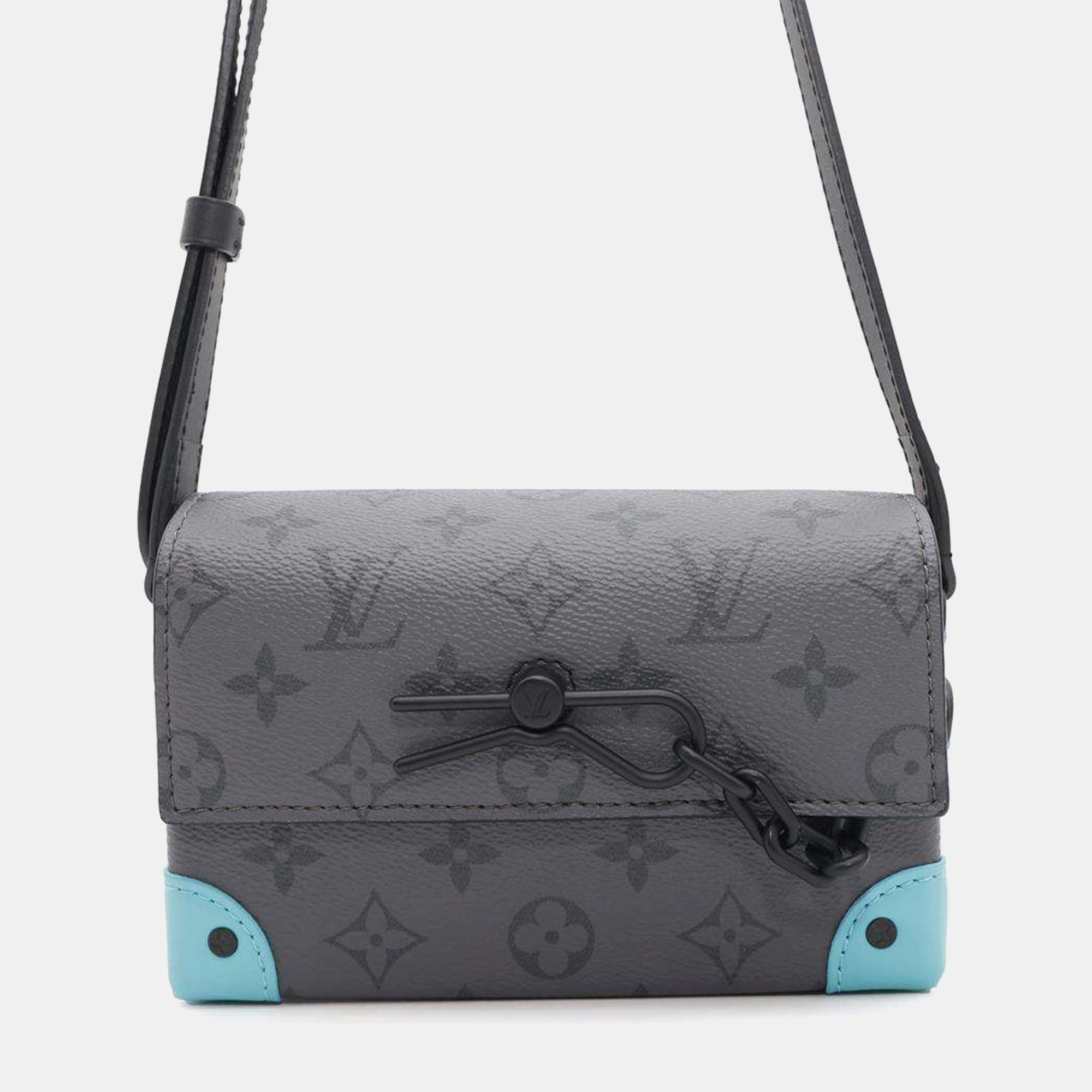 

Louis Vuitton Steamer Grey/Turquoise Monogram Eclipse Canvas Shoulder Bag