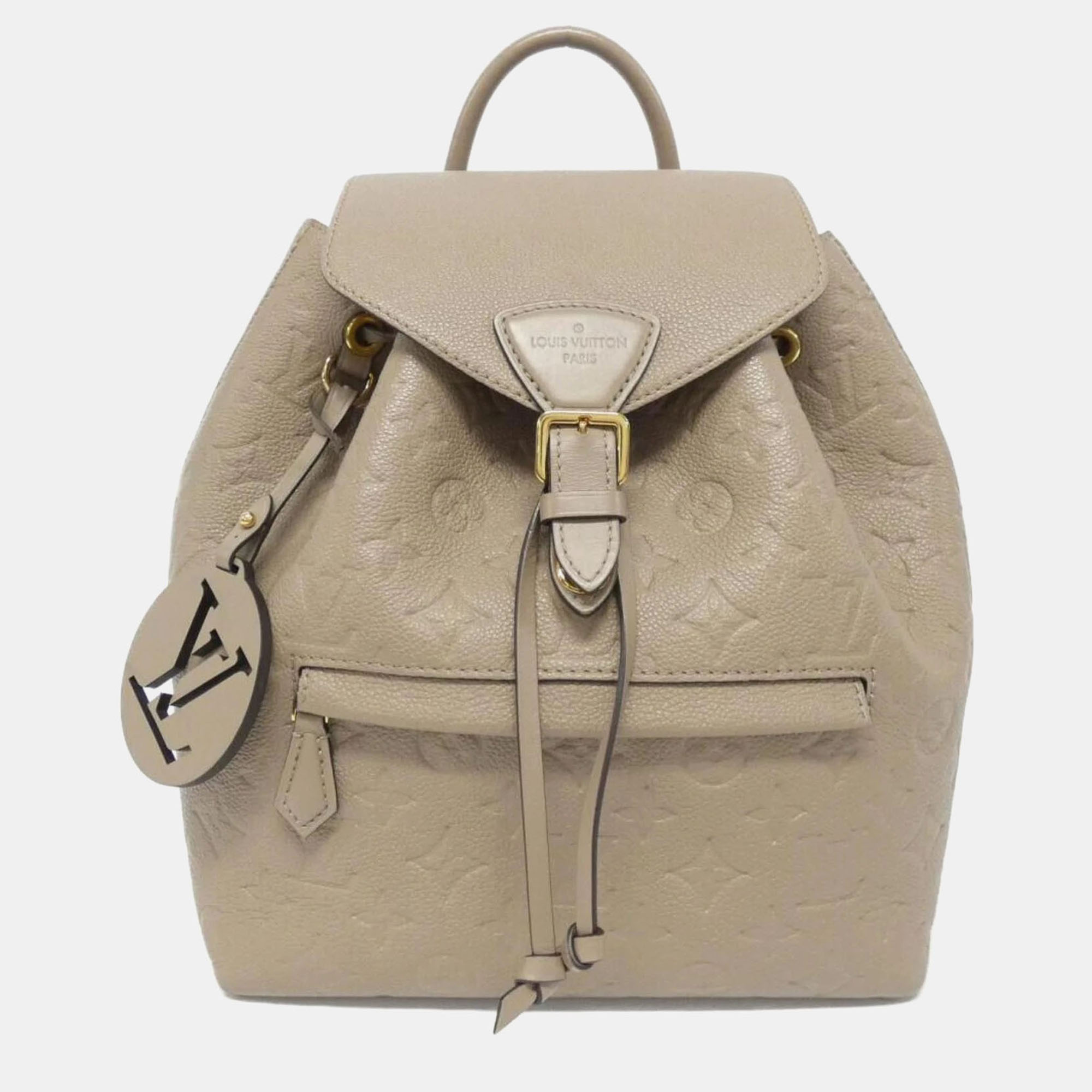 

Louis Vuitton Montsouris PM Tourterelle Monogram Empreinte Leather Backpack, Beige