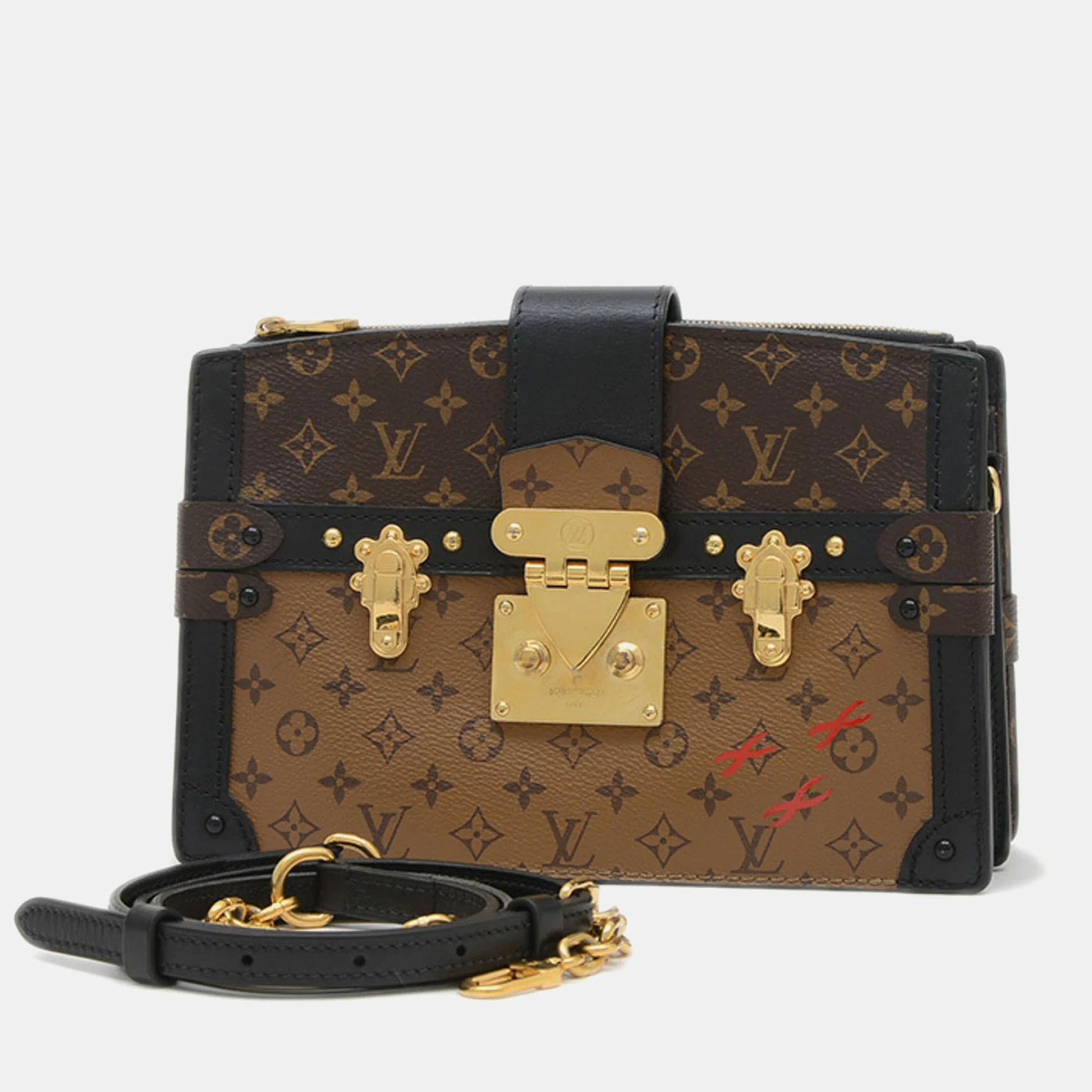

Louis Vuitton Trunk Brown Monogram Reverse Canvas Clutch Bag